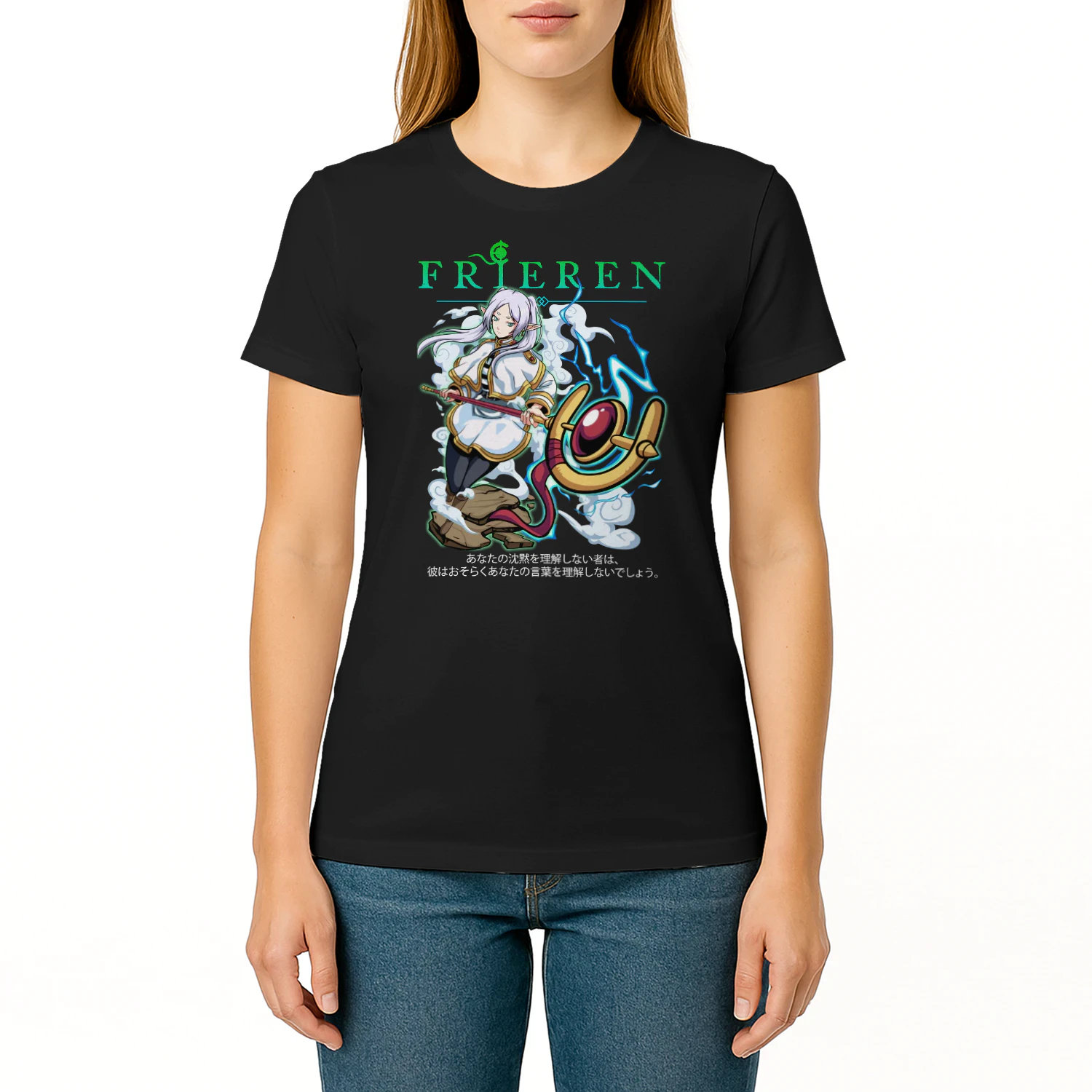 Frieren T-Shirt Beyond Journey's End Fern Stark Sleeve Unisex Shirt All Size