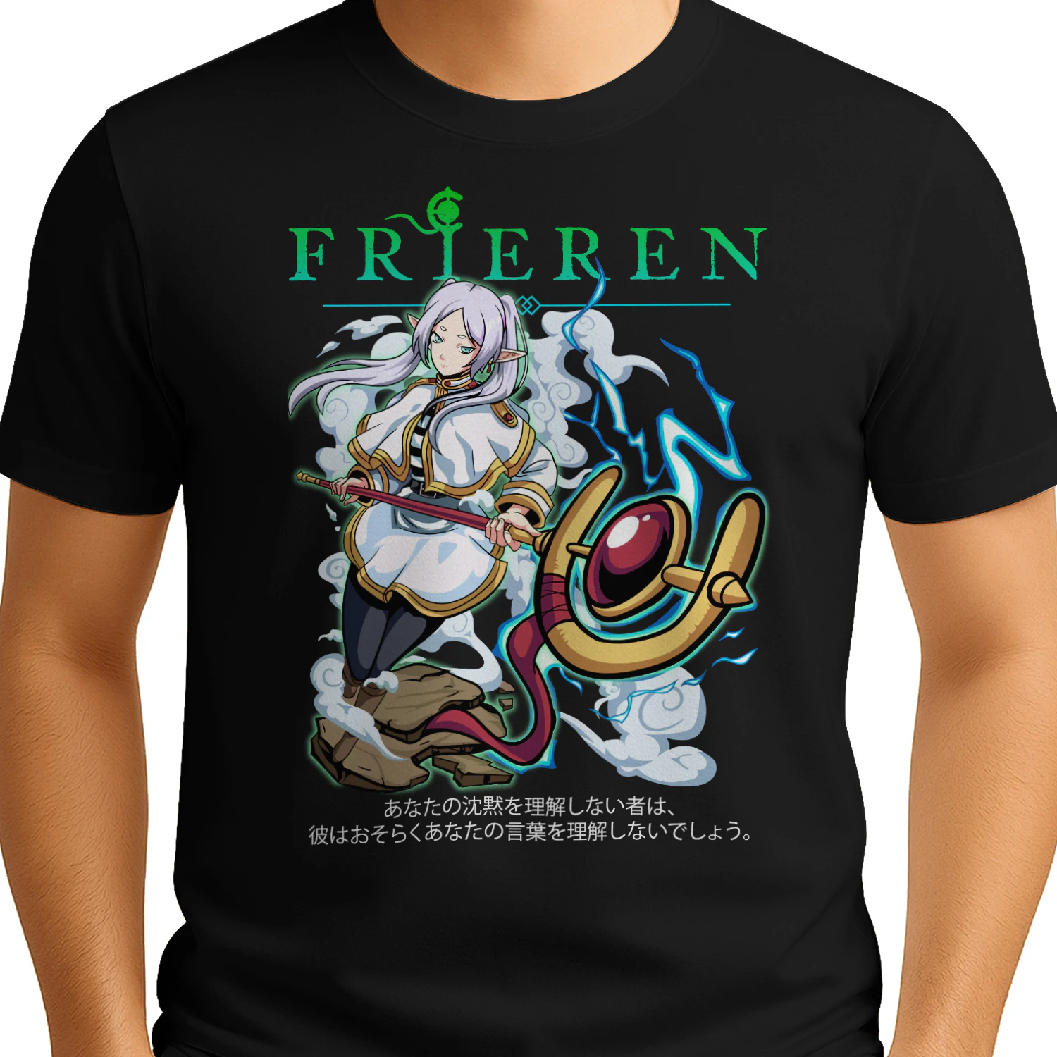 Frieren T-Shirt Beyond Journey's End Fern Stark Sleeve Unisex Shirt All Size