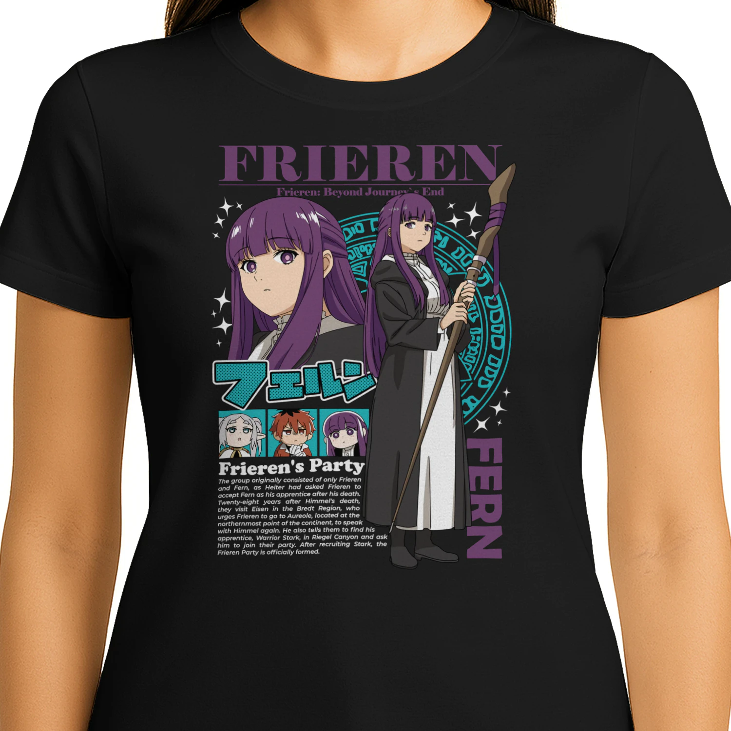 Celebrate the magic of Frieren: Beyond Journey's End with this premium graphic T-shirt. Designed for anime and fantasy fans, this soft, comfortable unisex tee is perfect for everyday wear, conventions, or gifting to manga lovers. A timeless design inspired by one of the most beloved fantasy adventures.