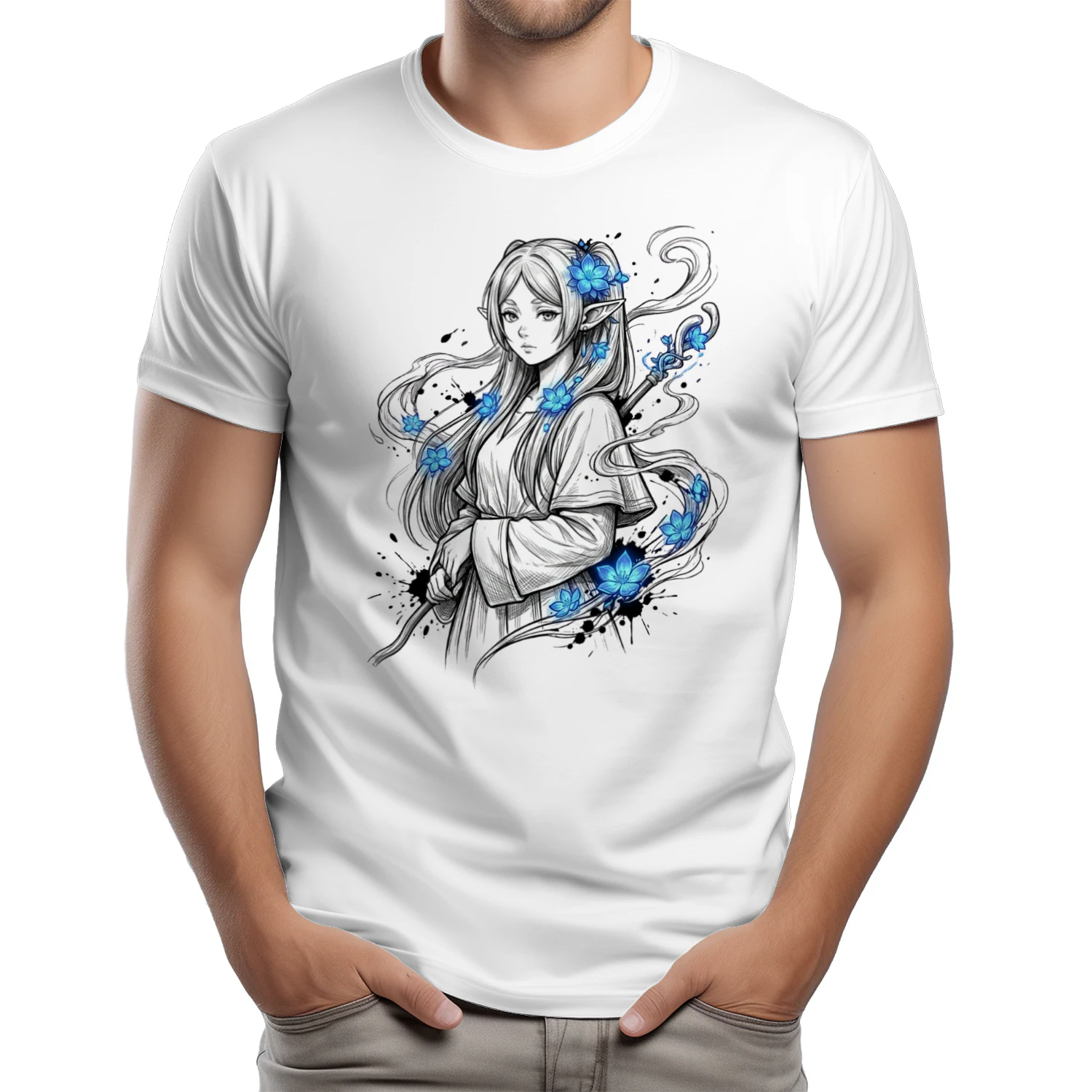 Frieren: Beyond Journey's End Anime Graphic T-Shirt | Fantasy Manga Tee | Unisex Cotton Shirt