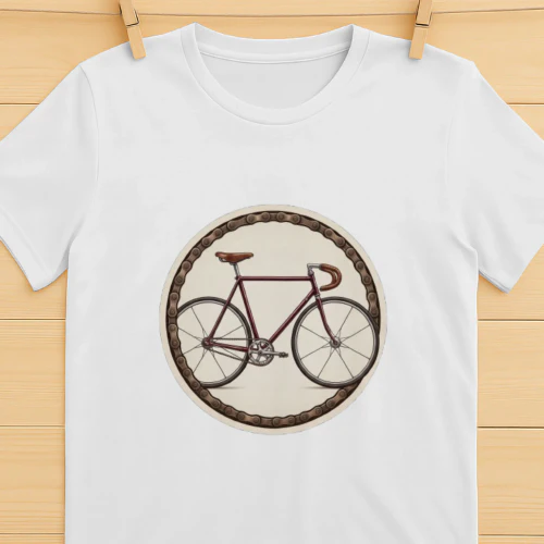 Vintage Racefiets Sticker, Klassiek Fietsontwerp met Kettingrand