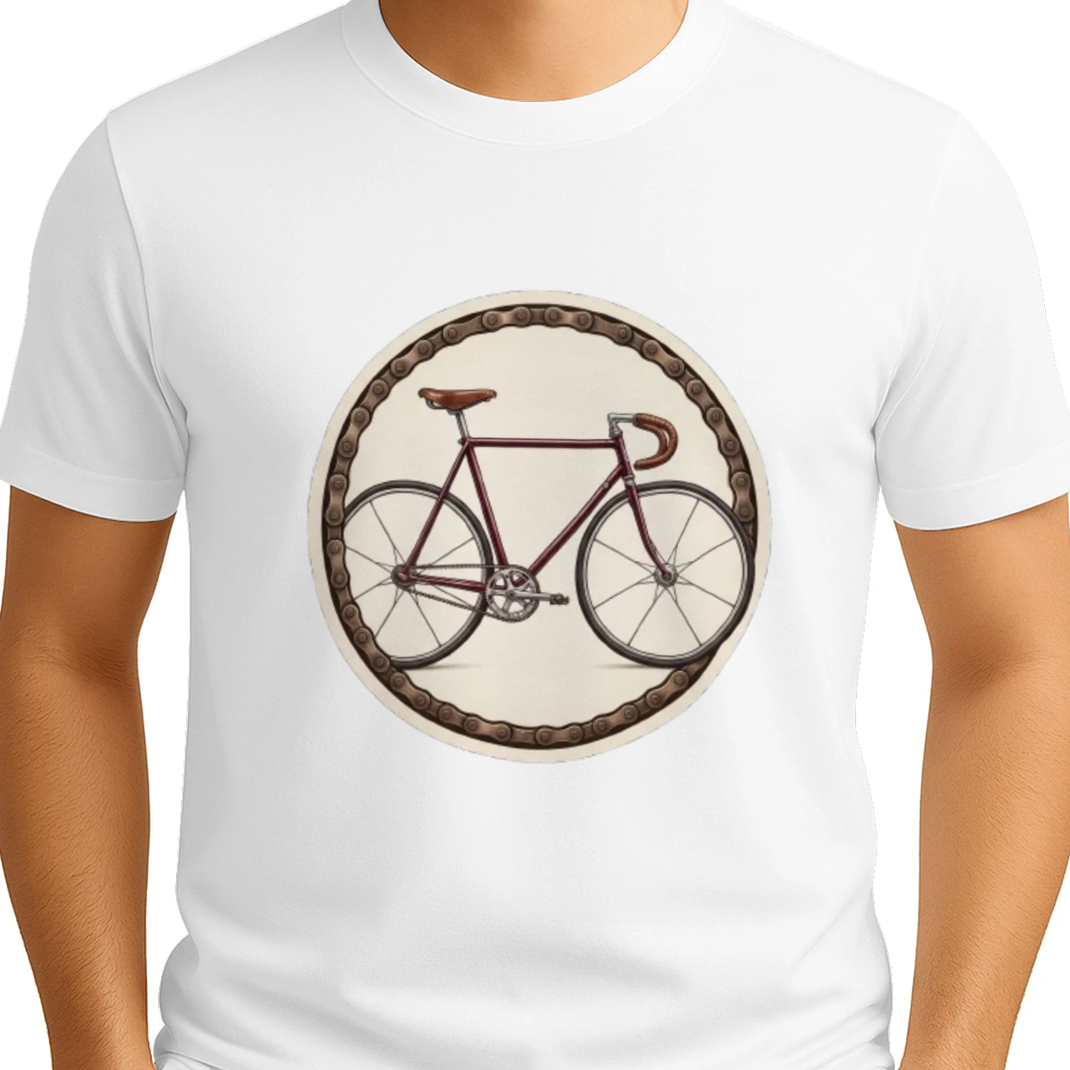 Vintage Racefiets Sticker, Klassiek Fietsontwerp met Kettingrand