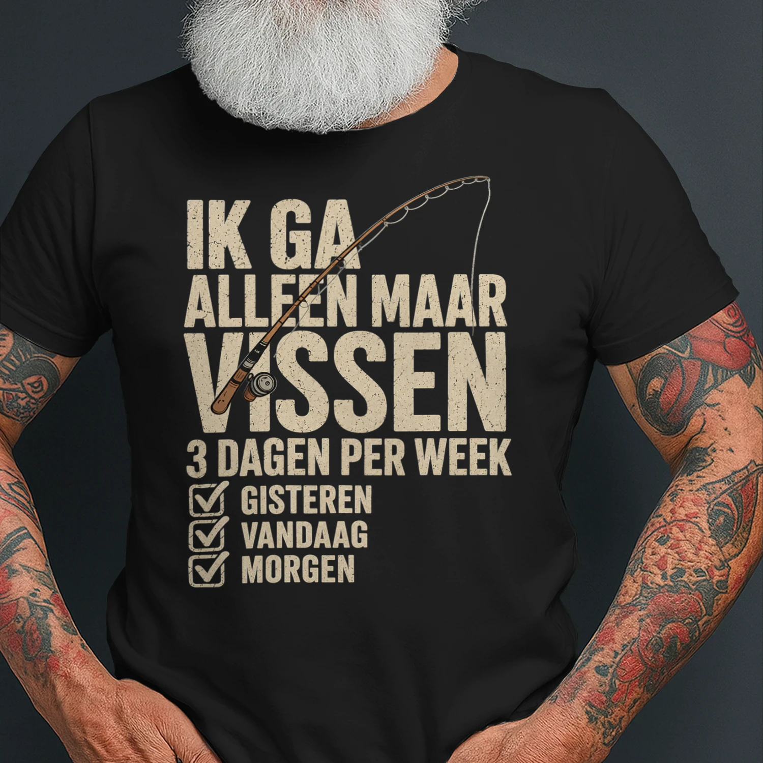 Grappig visshirt als cadeau voor een vissende vader