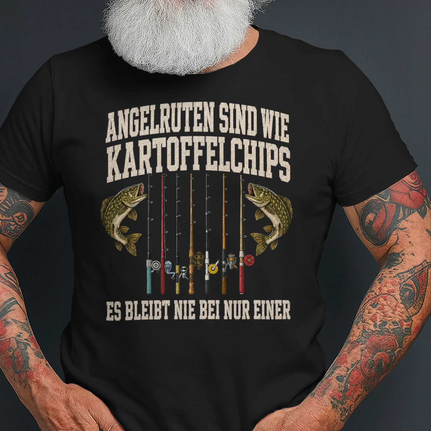 Lustiges Angelshirt als Geschenk für anglernden Papa