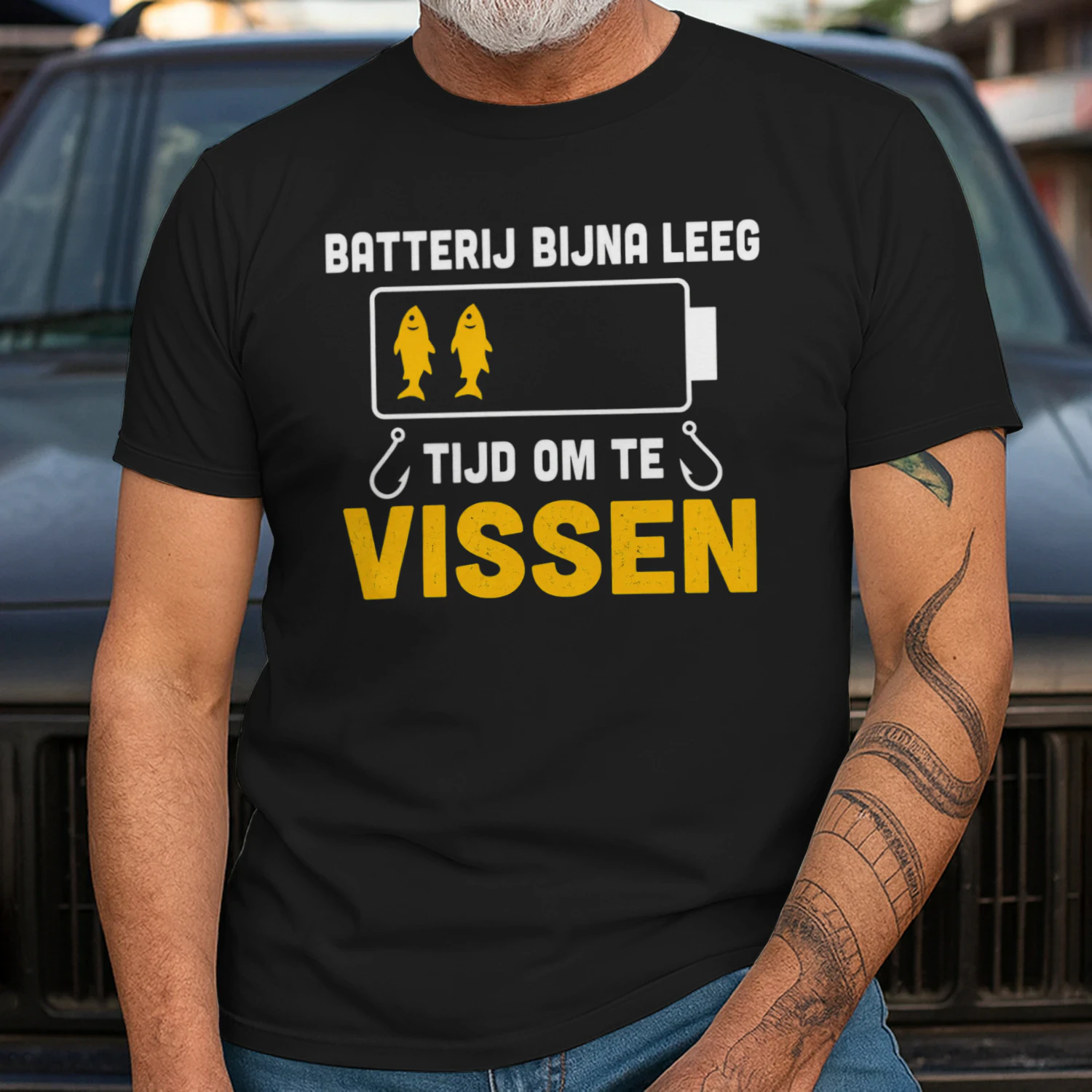 Grappig visshirt als cadeau voor een vissende vader
