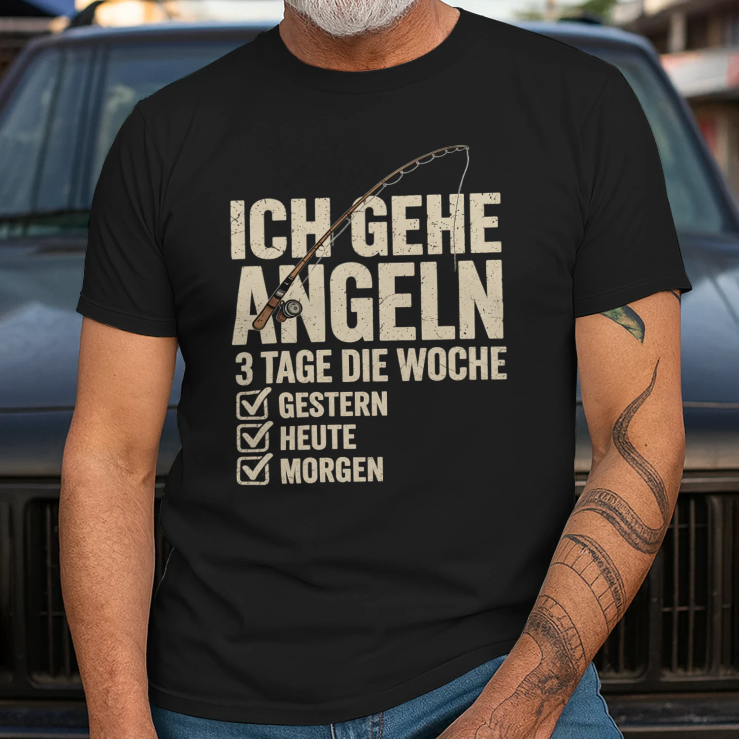 Lustiges Angelshirt als Geschenk für anglernden Papa