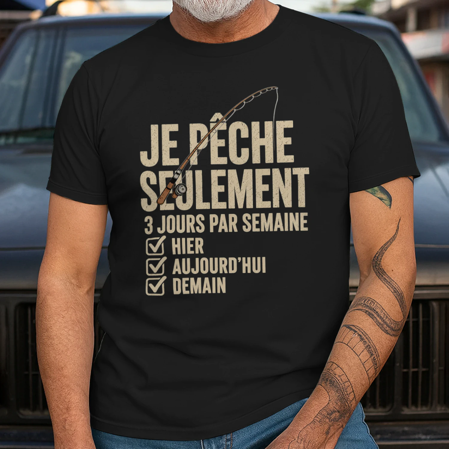 T-shirt de pêche humoristique, un cadeau idéal pour un papa pêcheur.