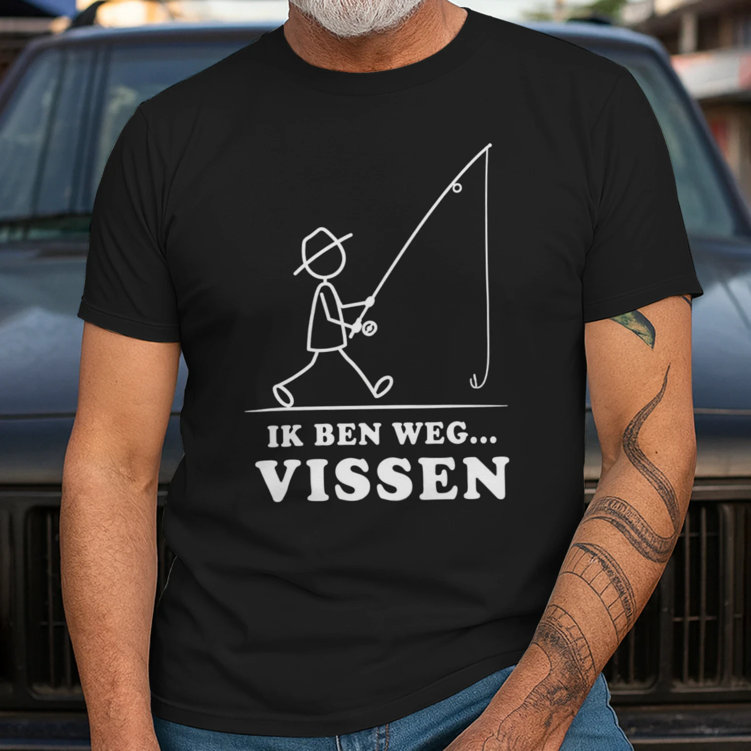 Grappig visshirt als cadeau voor een vissende vader