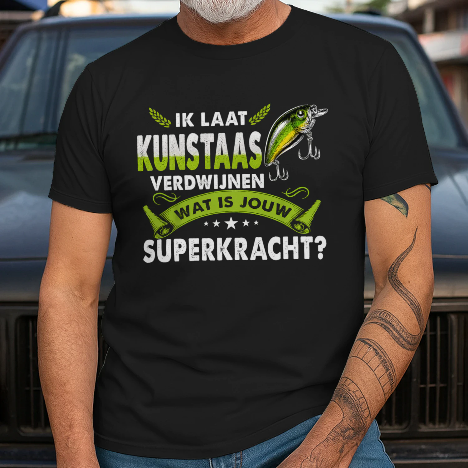 Grappig visshirt als cadeau voor een vissende vader
