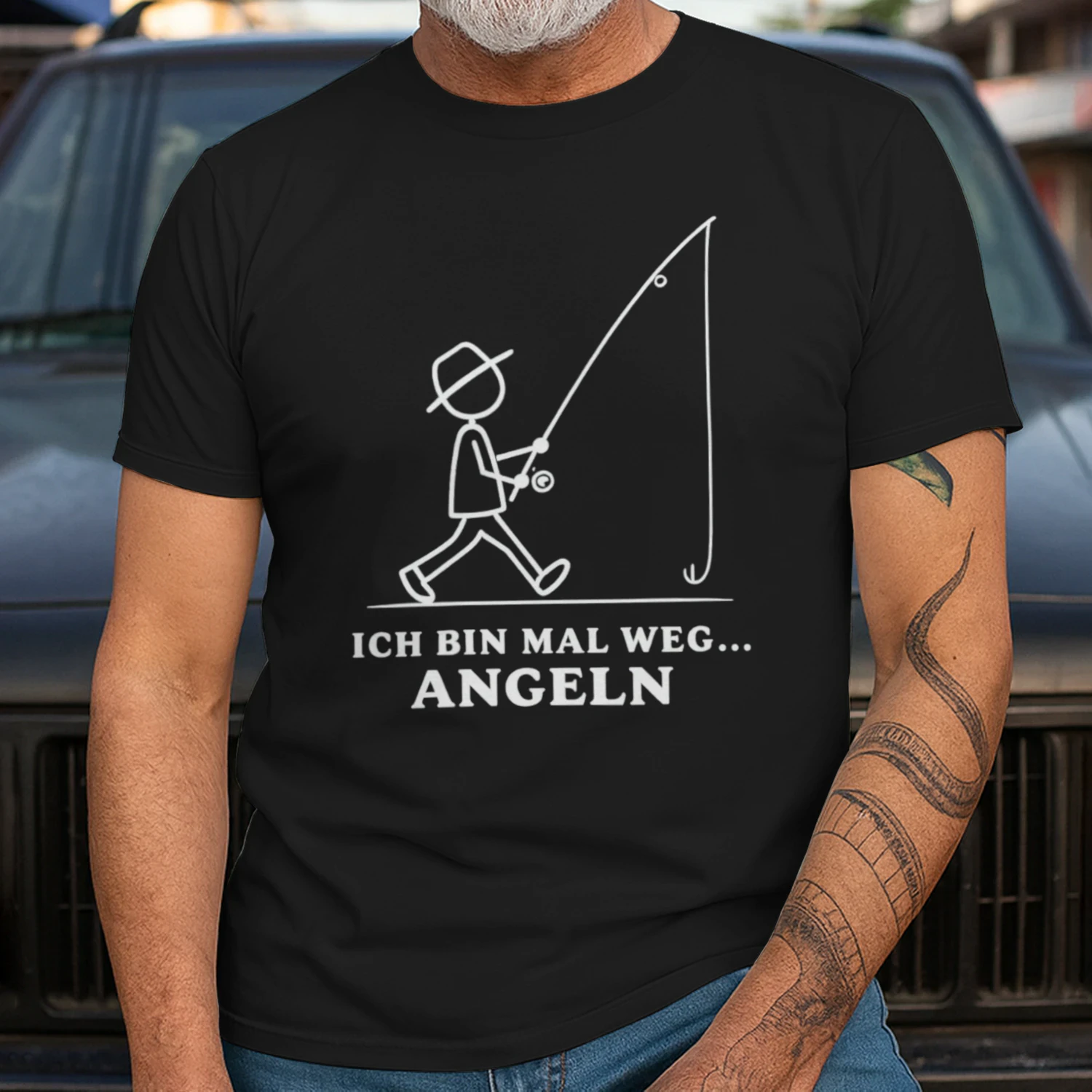 Lustiges Angelshirt als Geschenk für anglernden Papa