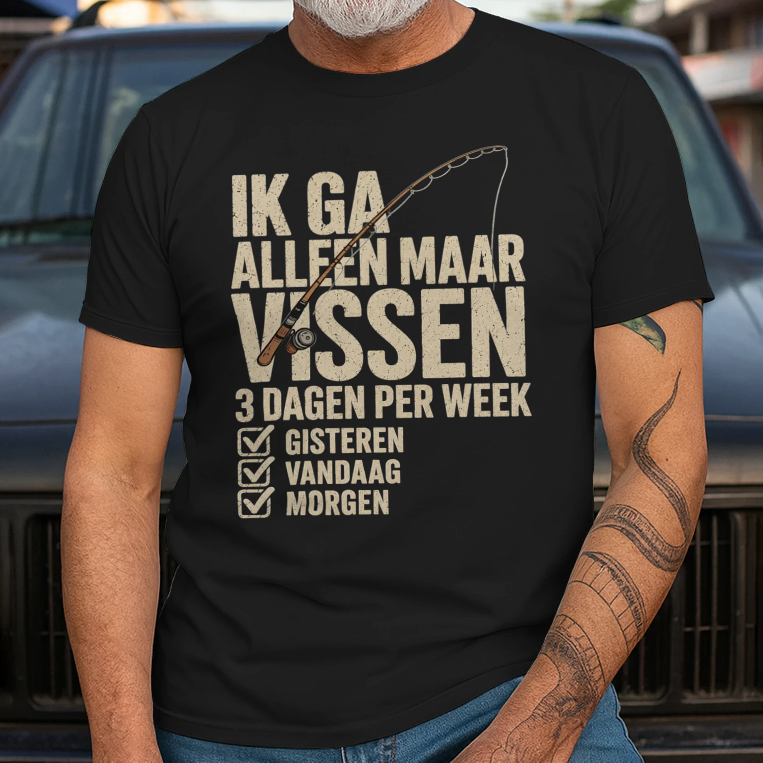 Grappig visshirt als cadeau voor een vissende vader