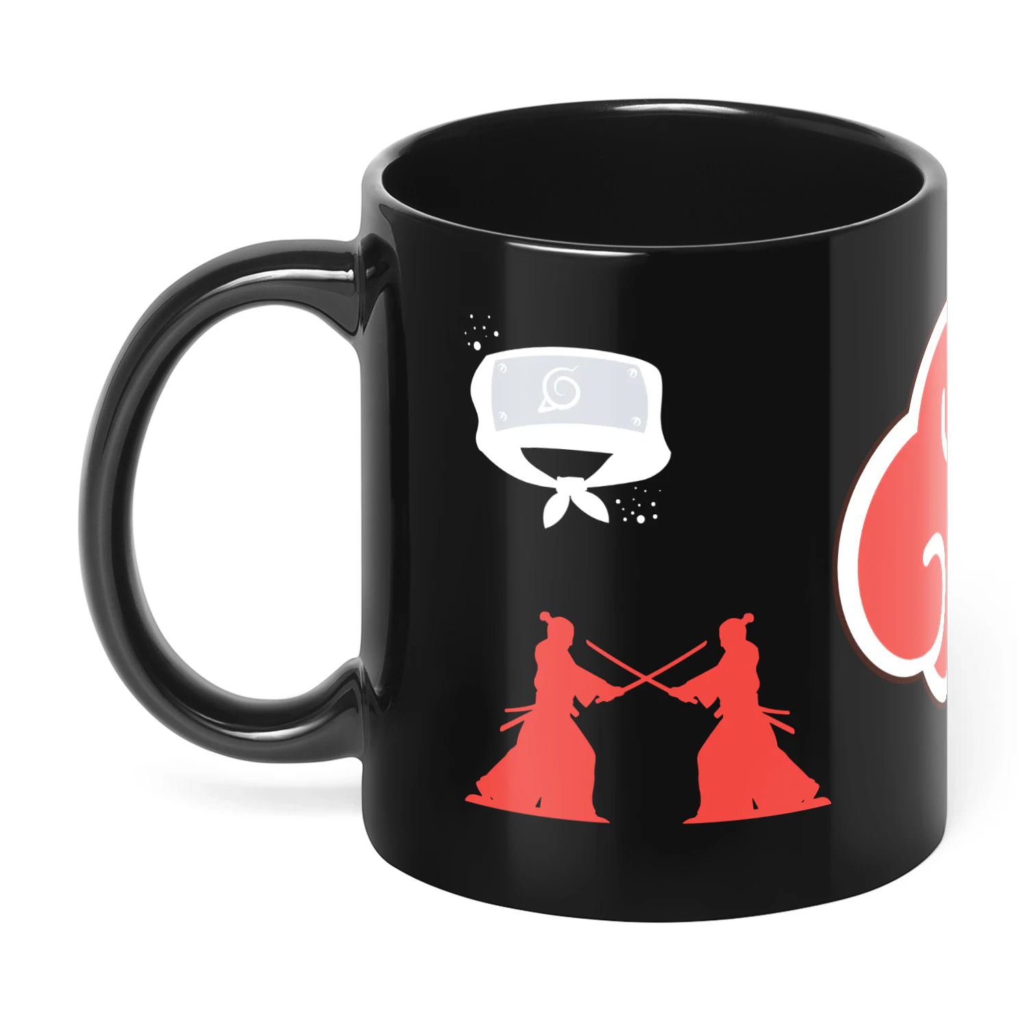 Akatsuki Black Ceramic Mug - Naruto Anime Coffee Cup with Courage Kanji