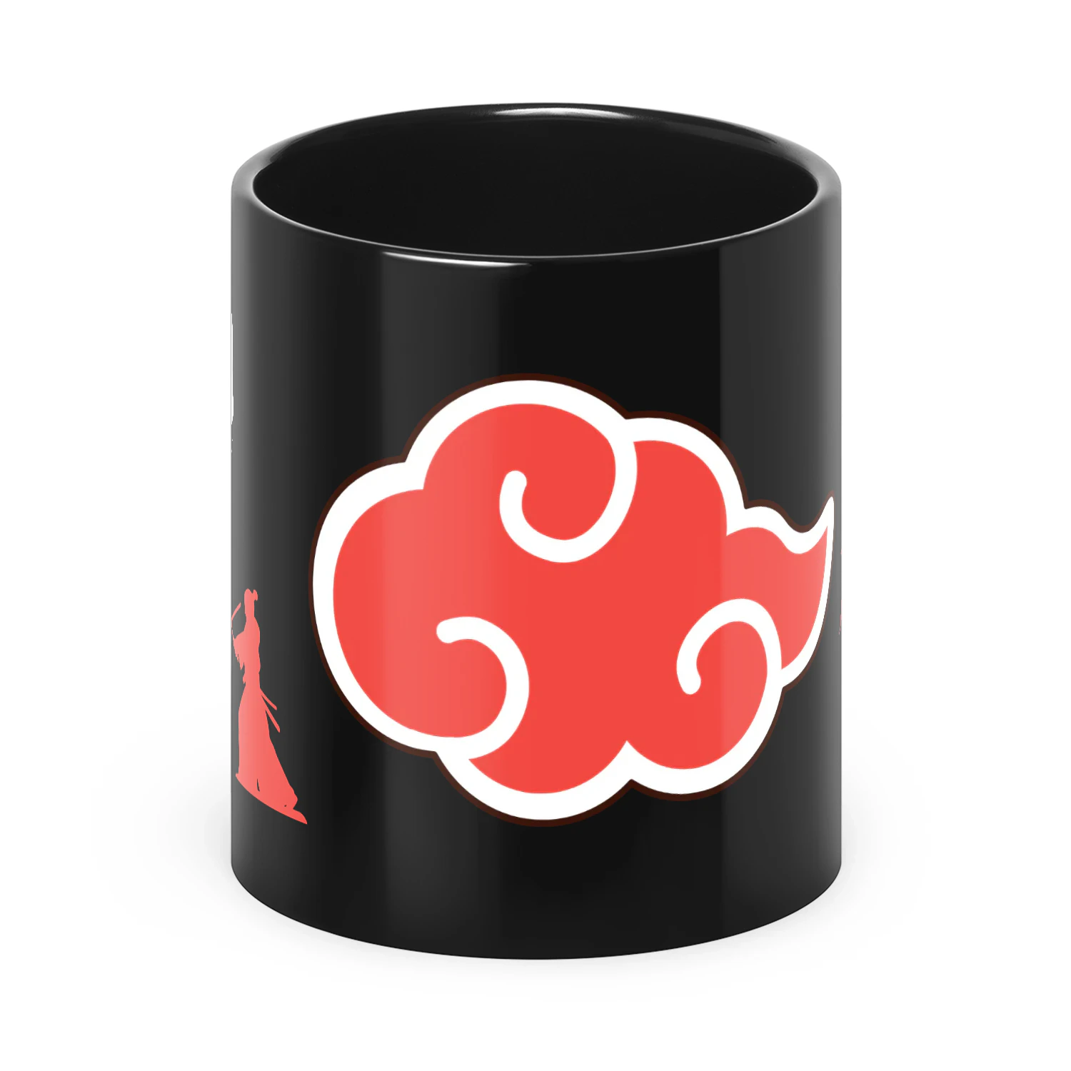 Akatsuki Black Ceramic Mug - Naruto Anime Coffee Cup with Courage Kanji