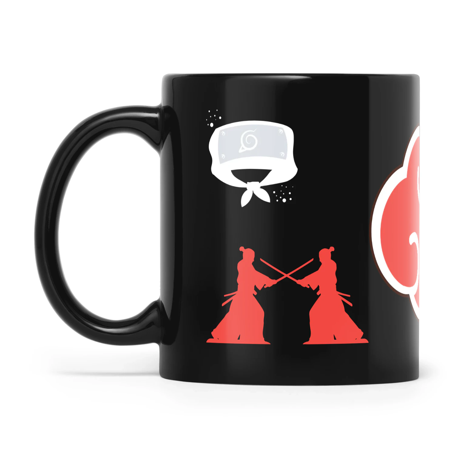 Akatsuki Black Ceramic Mug - Naruto Anime Coffee Cup with Courage Kanji
