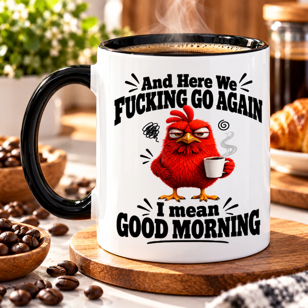 Funny Chicken Coffee Mug, Grumpy Chicken Coffee Cup, Coffee Lover Gift, Morning Humor