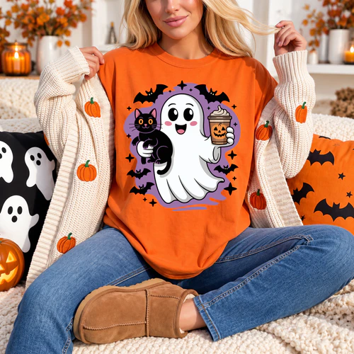 Cute Halloween Ghost Cat