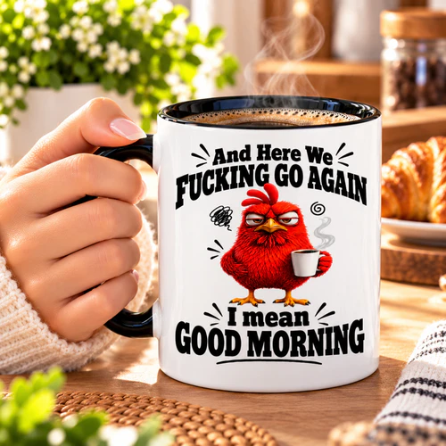 Funny Chicken Coffee Mug, Grumpy Chicken Coffee Cup