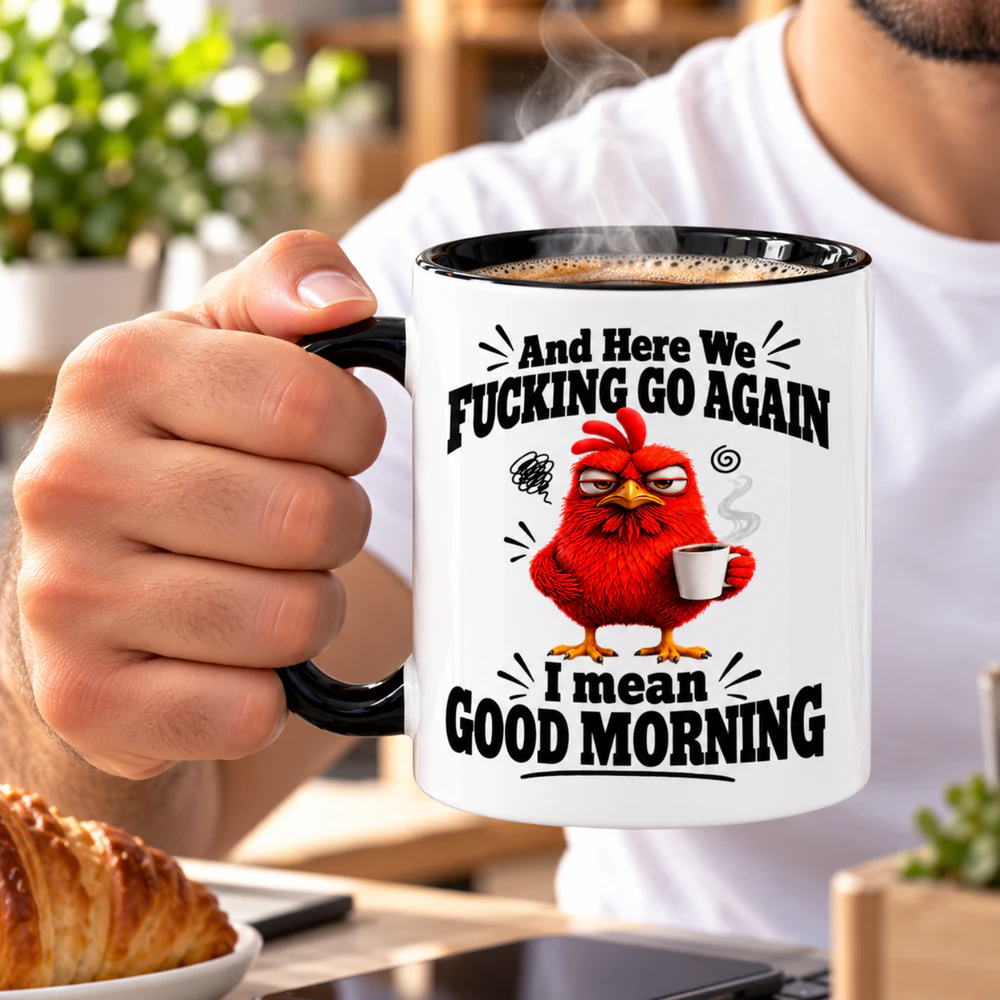 Funny Chicken Coffee Mug, Grumpy Chicken Coffee Cup, Coffee Lover Gift, Morning Humor