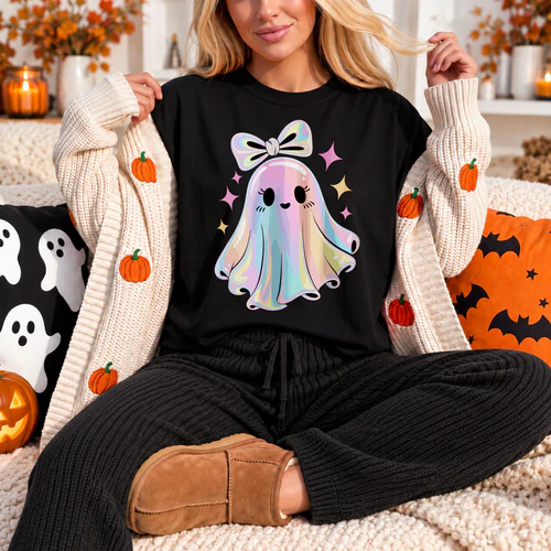 Cute Pastel Ghost Halloween Bow