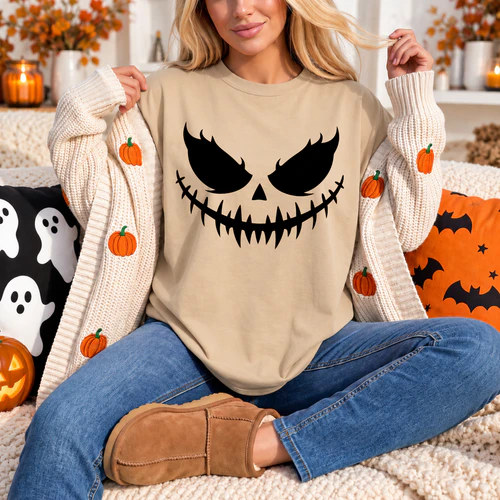 Distressed Pumpkin Face Halloween