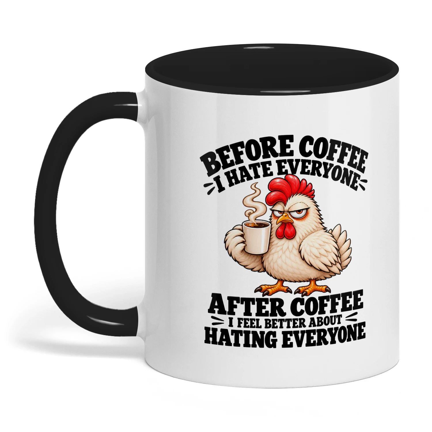 Funny Chicken Coffee Mug, Grumpy Chicken Coffee Cup