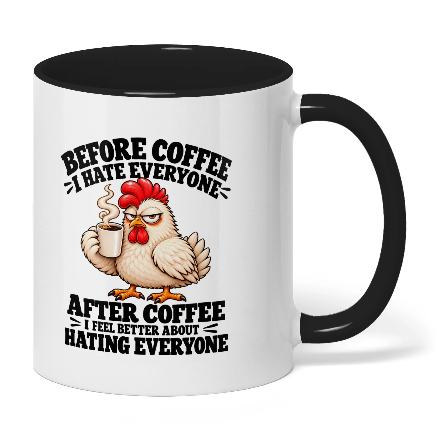Funny Chicken Coffee Mug, Grumpy Chicken Coffee Cup