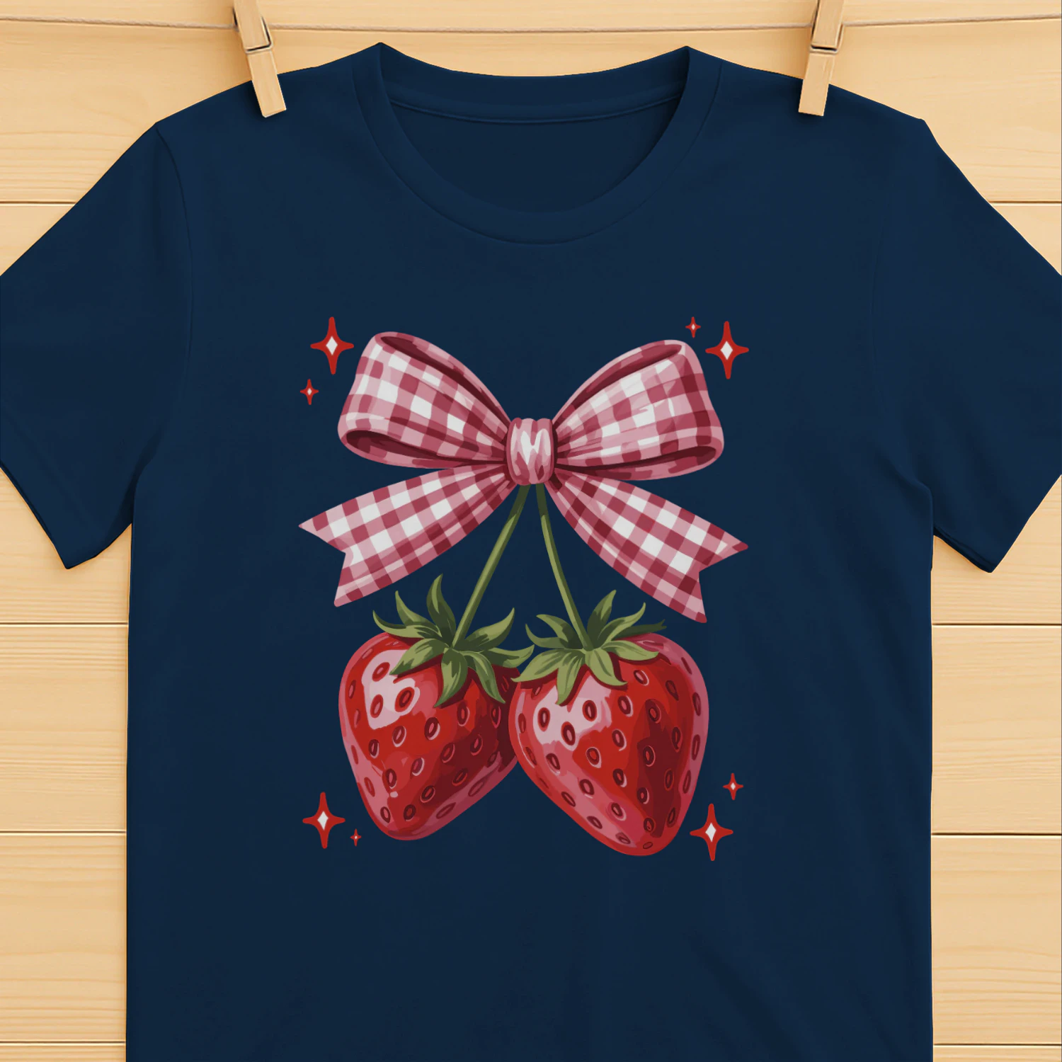 Cute Strawberry Bow T-Shirt