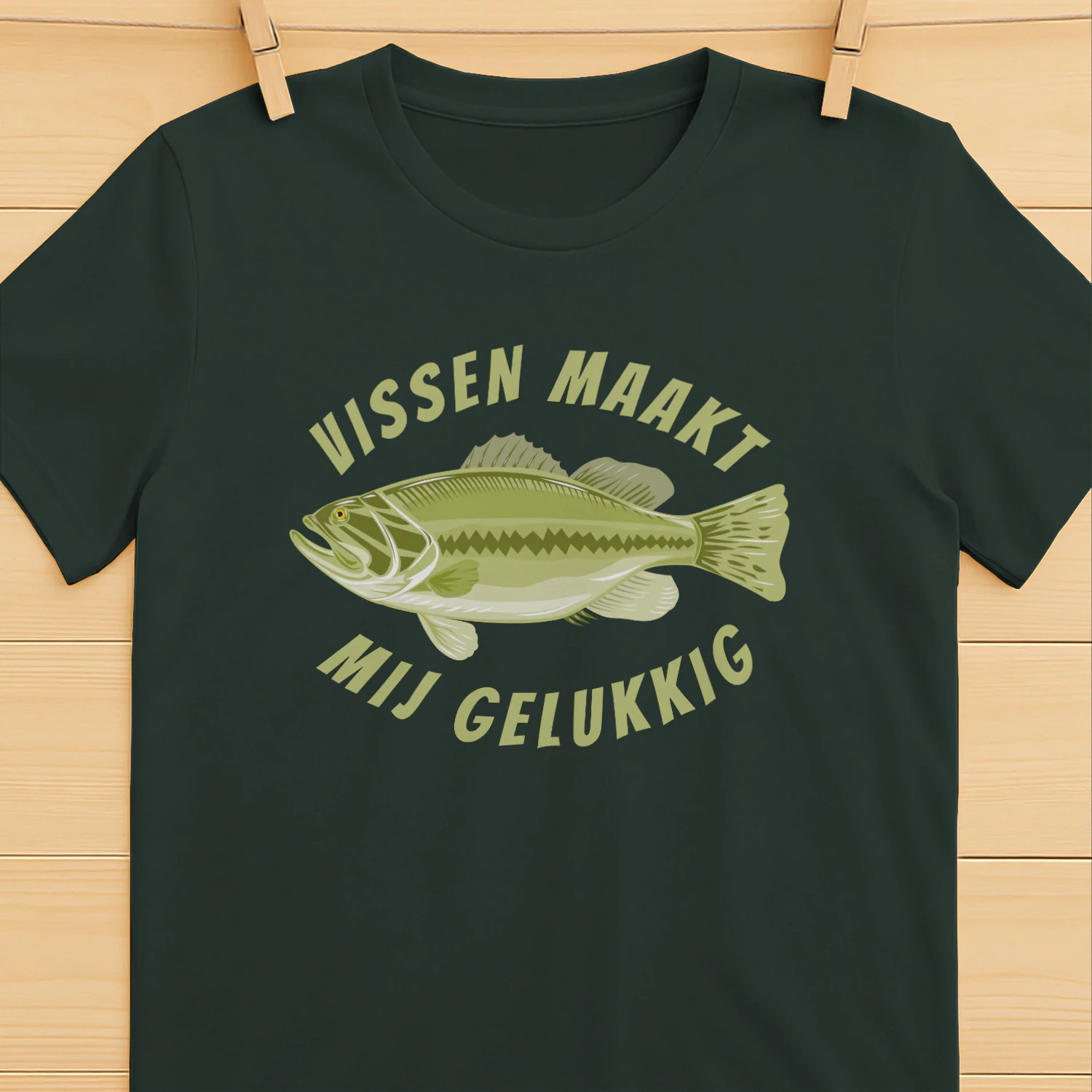 Vissen Maakt Mij Gelukkig – Grappig Visser T-Shirt