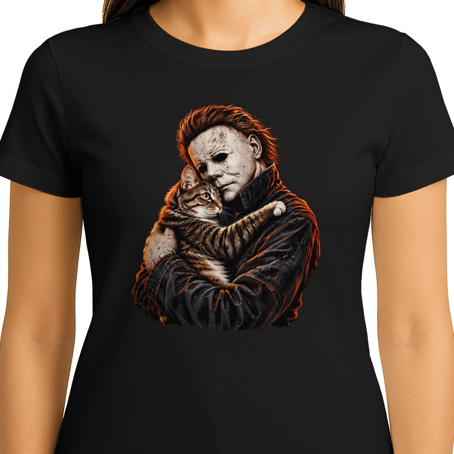90s Horror Movie Masked Horror Cat Lover Halloween
