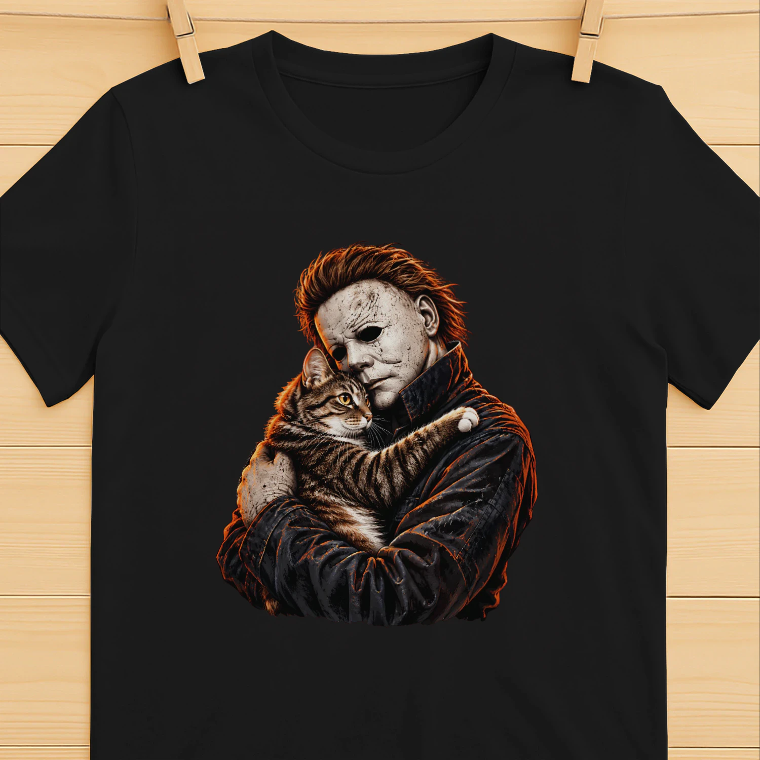 90s Horror Movie Masked Horror Cat Lover Halloween