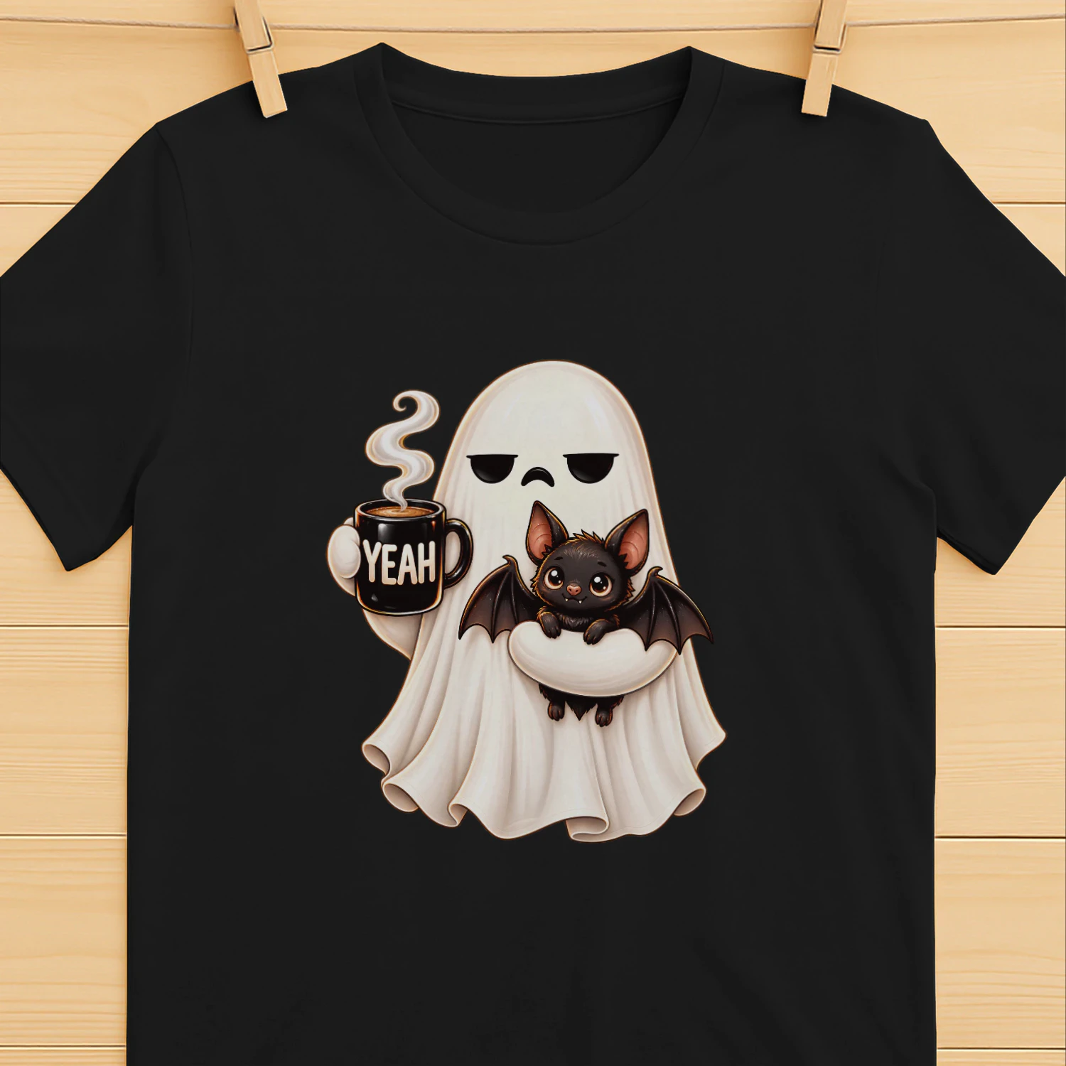 Cute Halloween Ghost Bat Coffee Lover Spooky Coffee