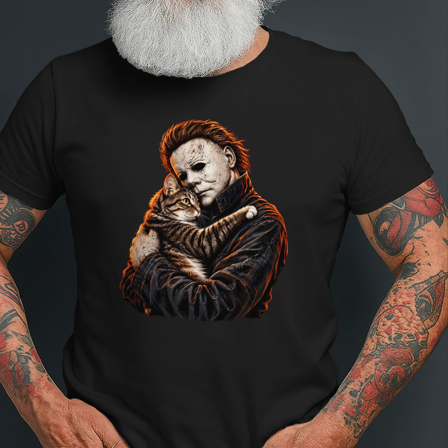90s Horror Movie Masked Horror Cat Lover Halloween