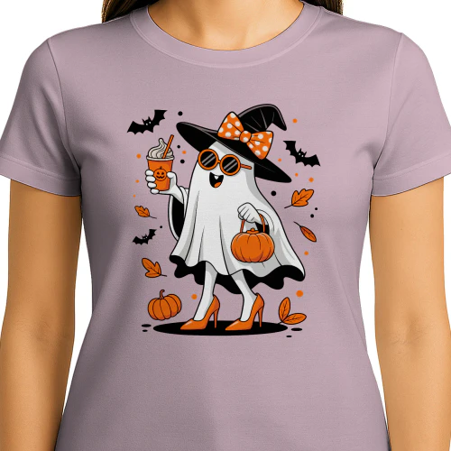 Cute Halloween Ghost Witch Coffee Pumpkin Spooky Fall