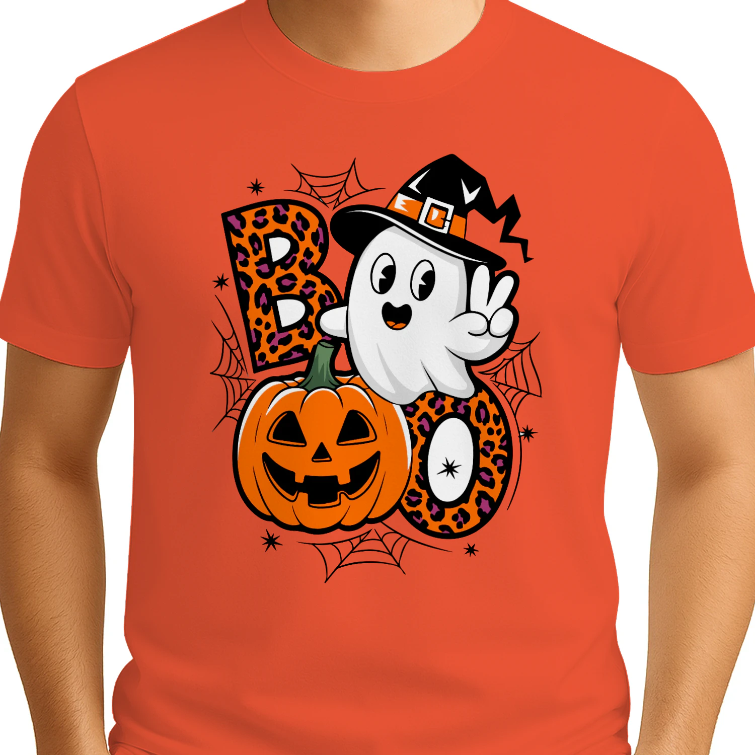 Cute Halloween BOO Ghost Pumpkin Witch Hat