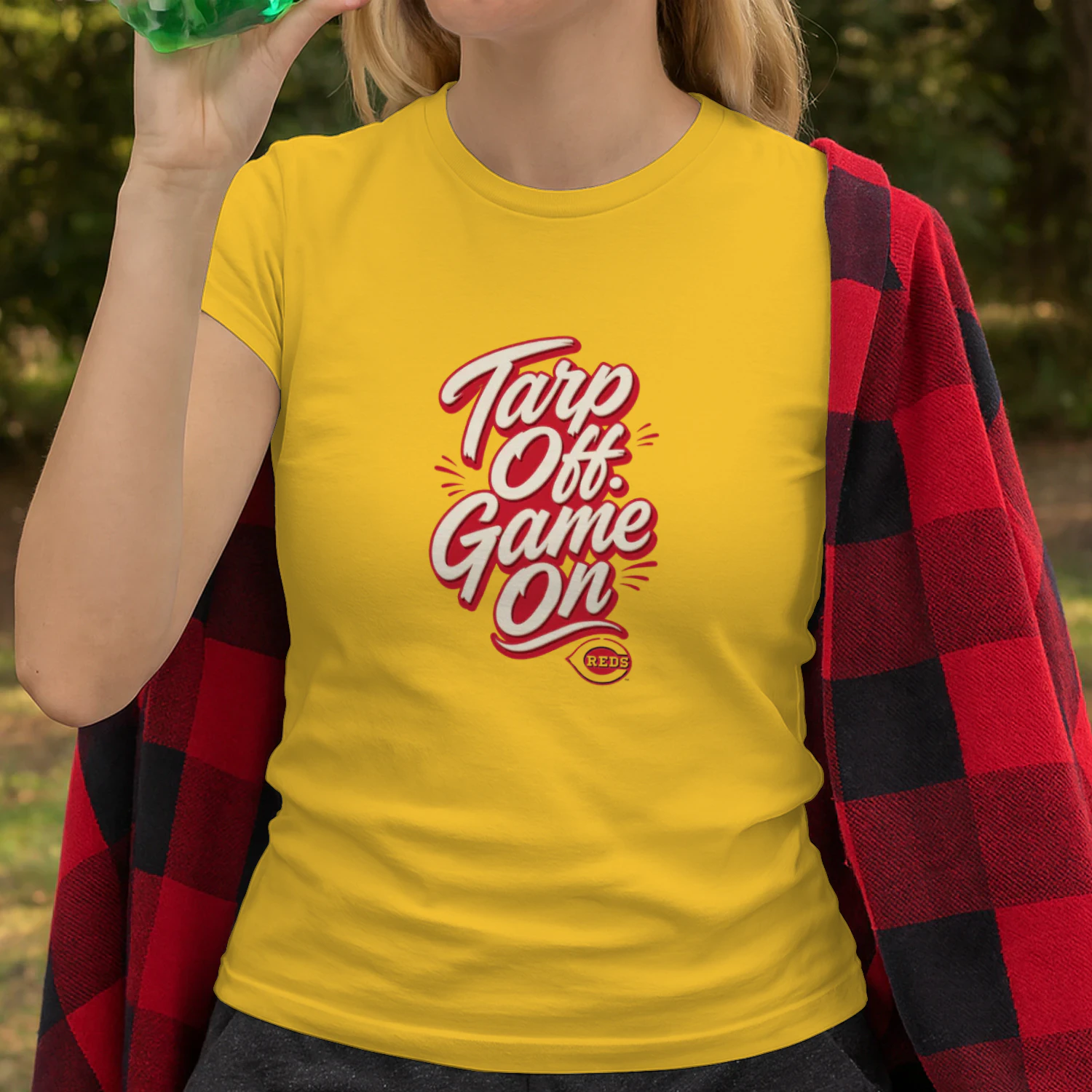 Tarps Off Game On Reds Shirt