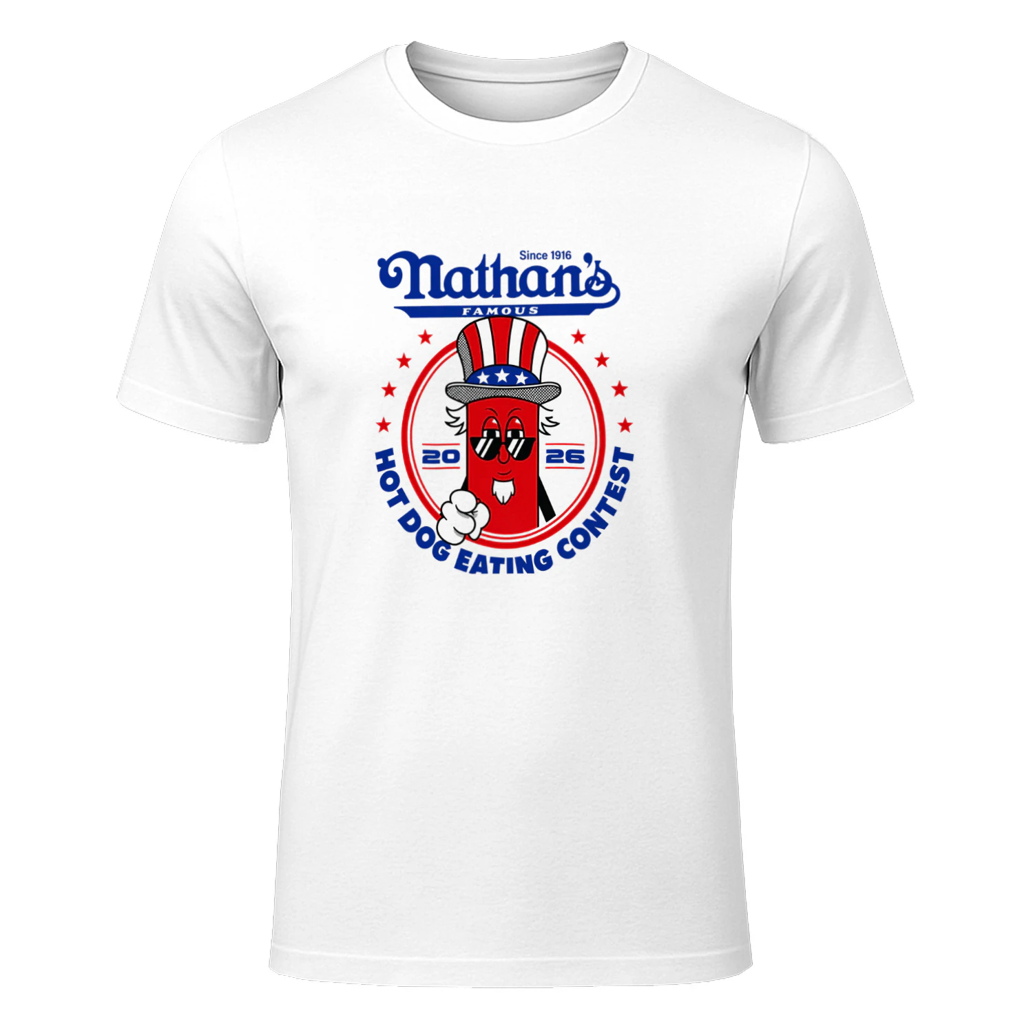 Joey Chestnut Wearing Since 1916 Nathan’s Famous Hot Dog Contest 2026 Shirt