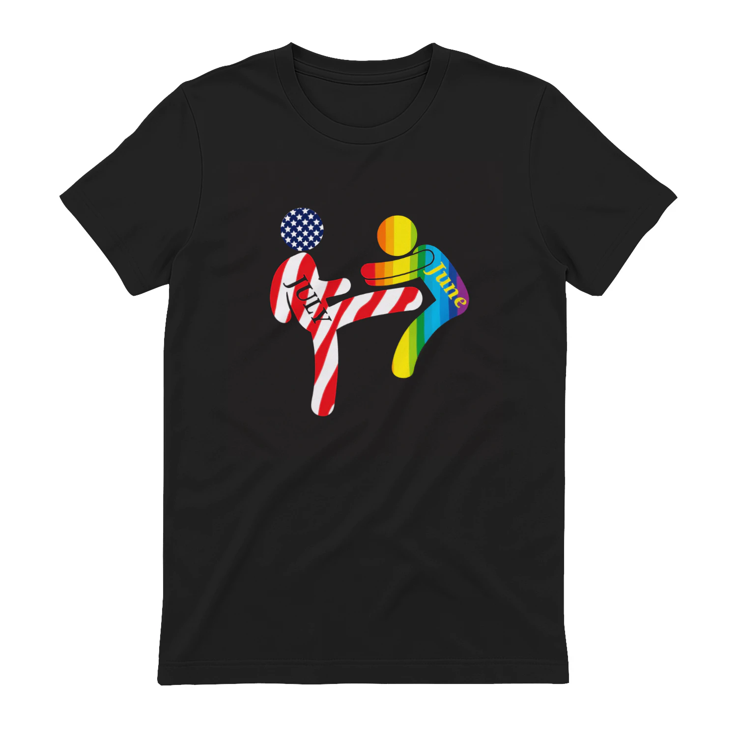 July Independence Kick June Pride Month Shirt