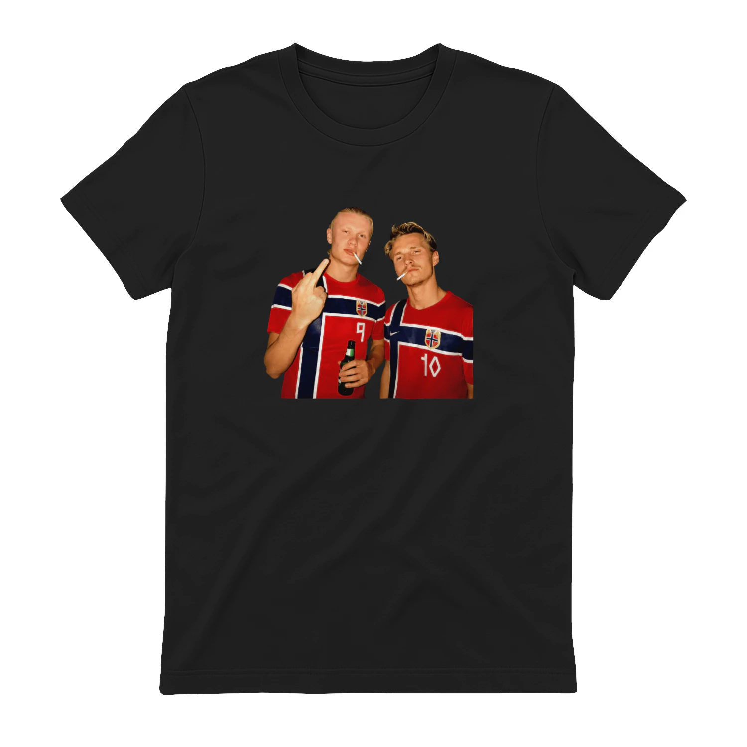 Erling Haaland and Martin Odegaard Norway smoking middle finger shirt