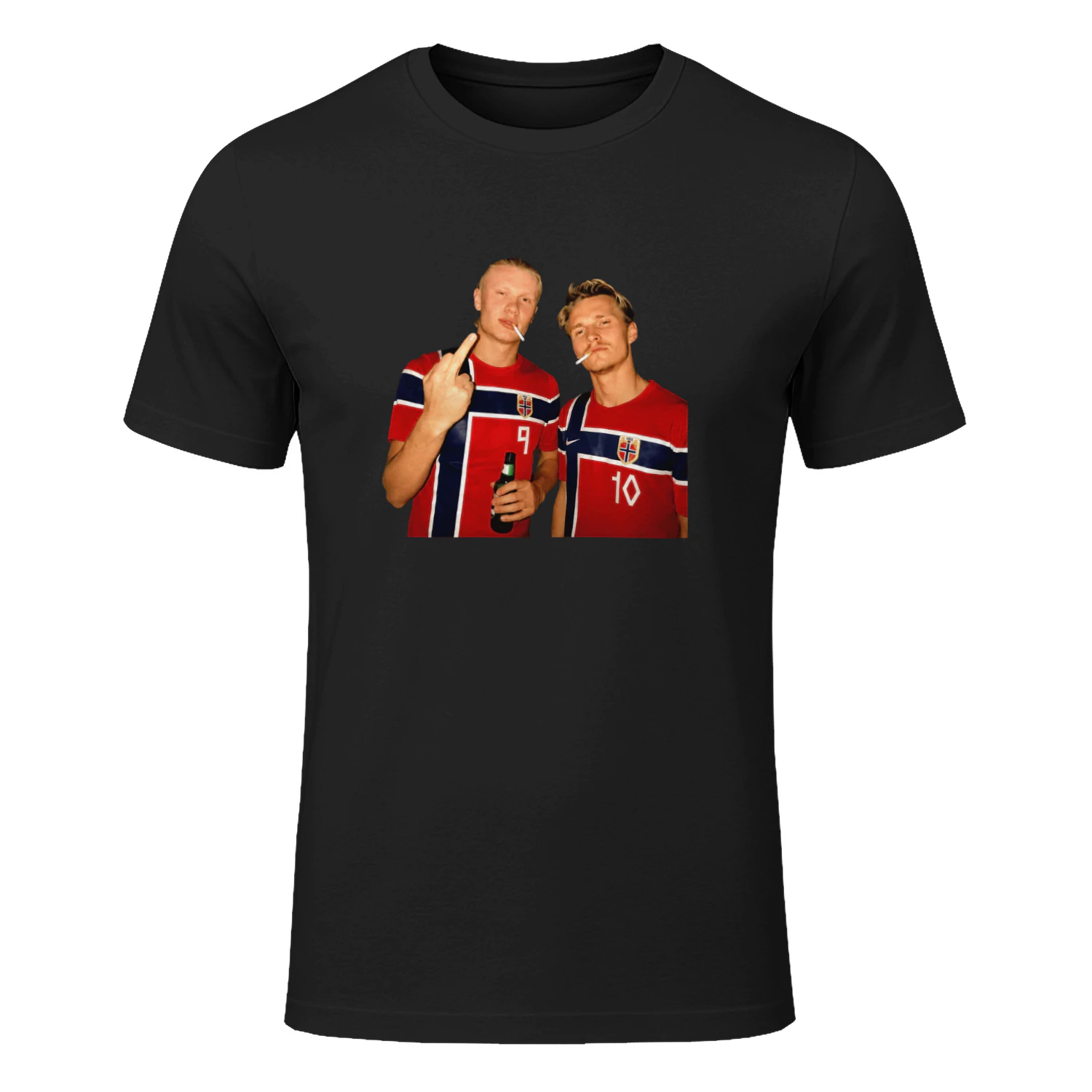 Erling Haaland and Martin Odegaard Norway smoking middle finger shirt