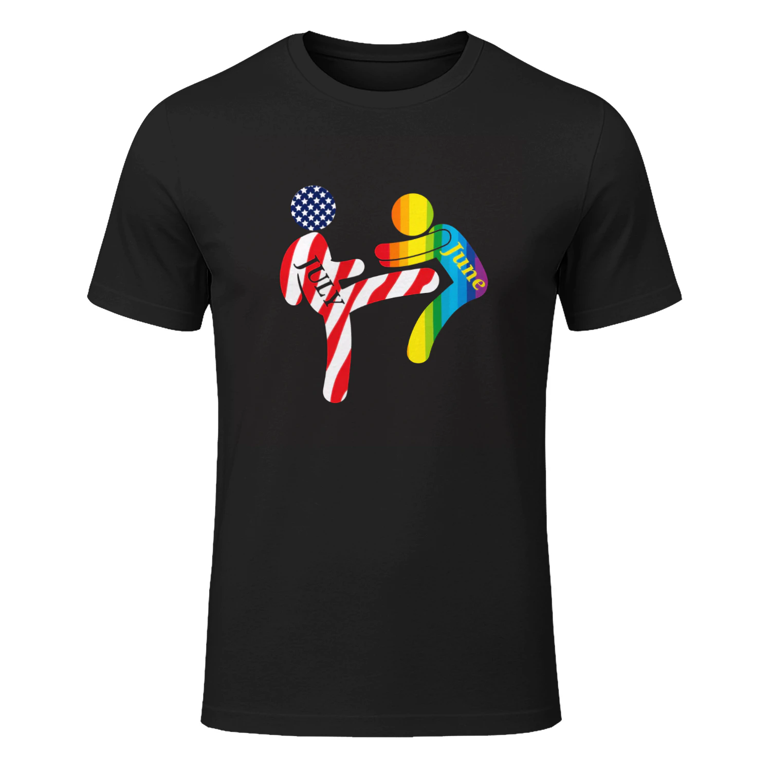 July Independence Kick June Pride Month Shirt