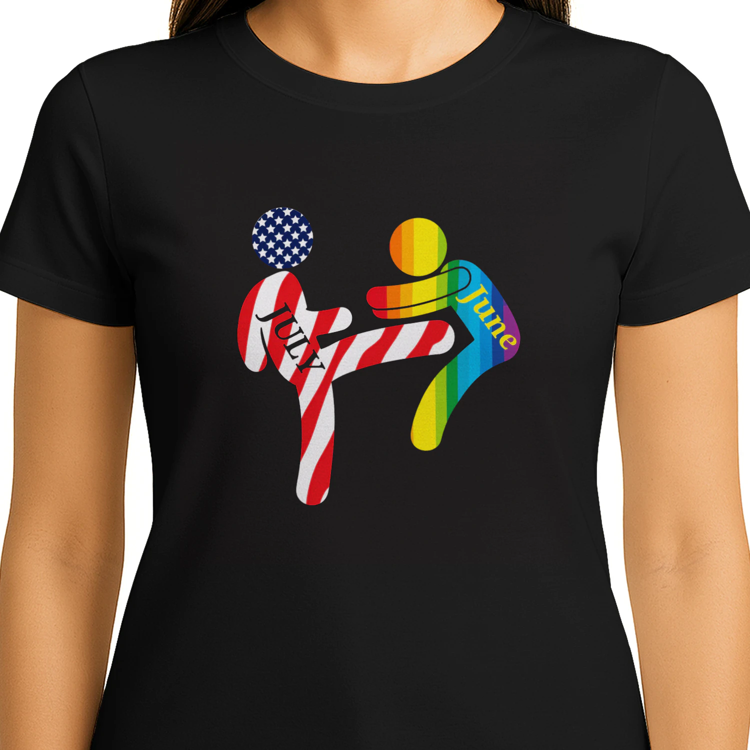 July Independence Kick June Pride Month Shirt