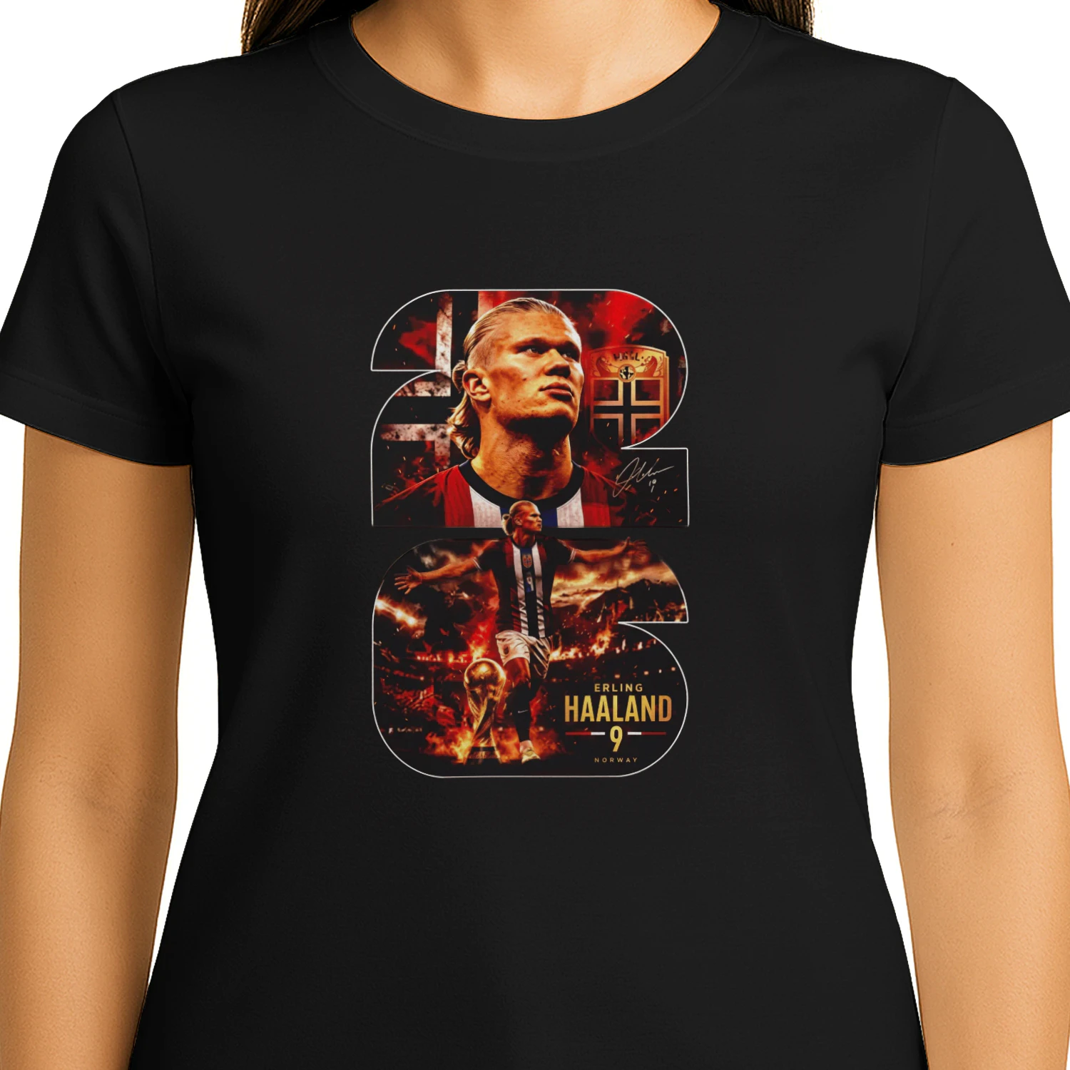 Erling Haaland Norway No 9 Collage Soccer shirt