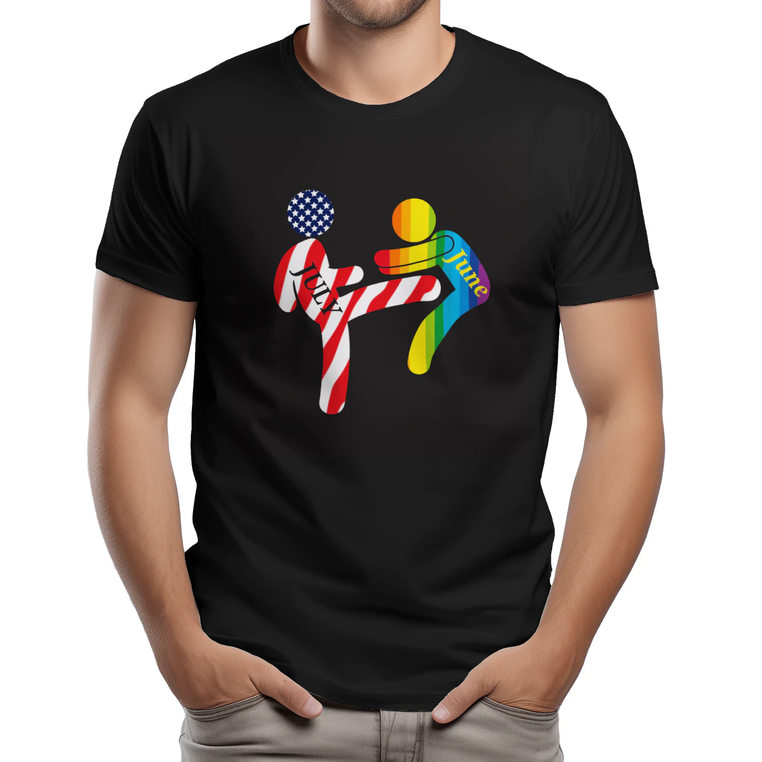 July Independence Kick June Pride Month Shirt