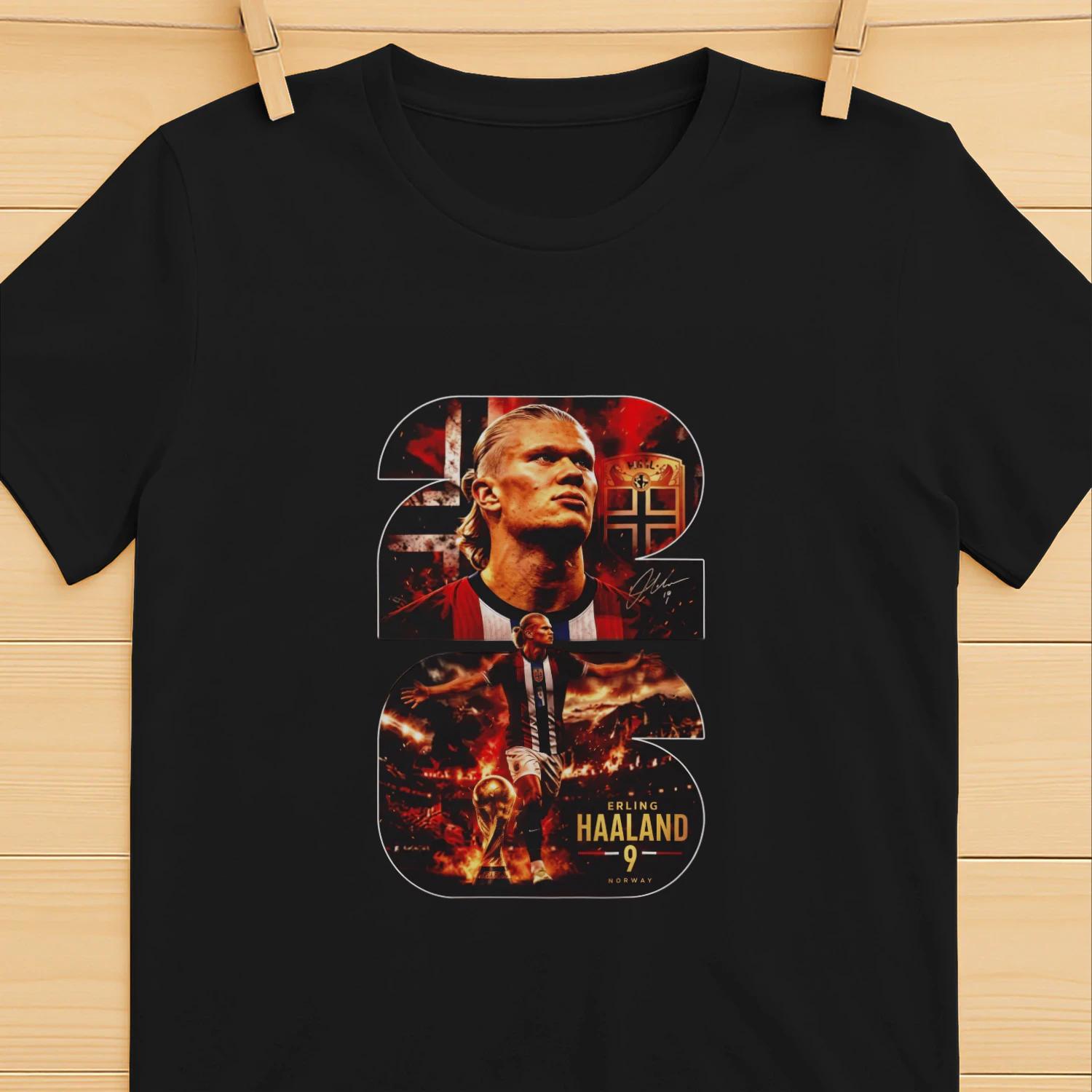 Erling Haaland Norway No 9 Collage Soccer shirt