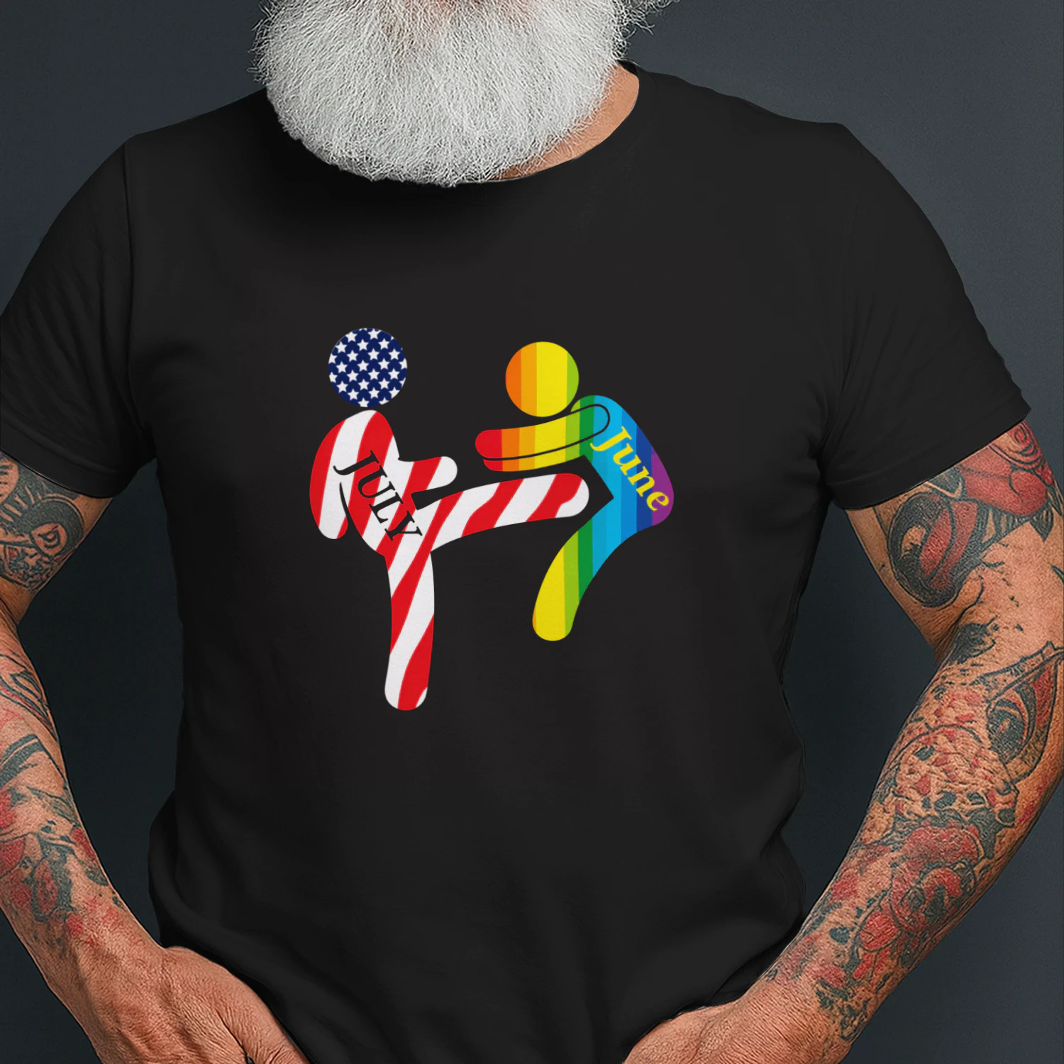 July Independence Kick June Pride Month Shirt