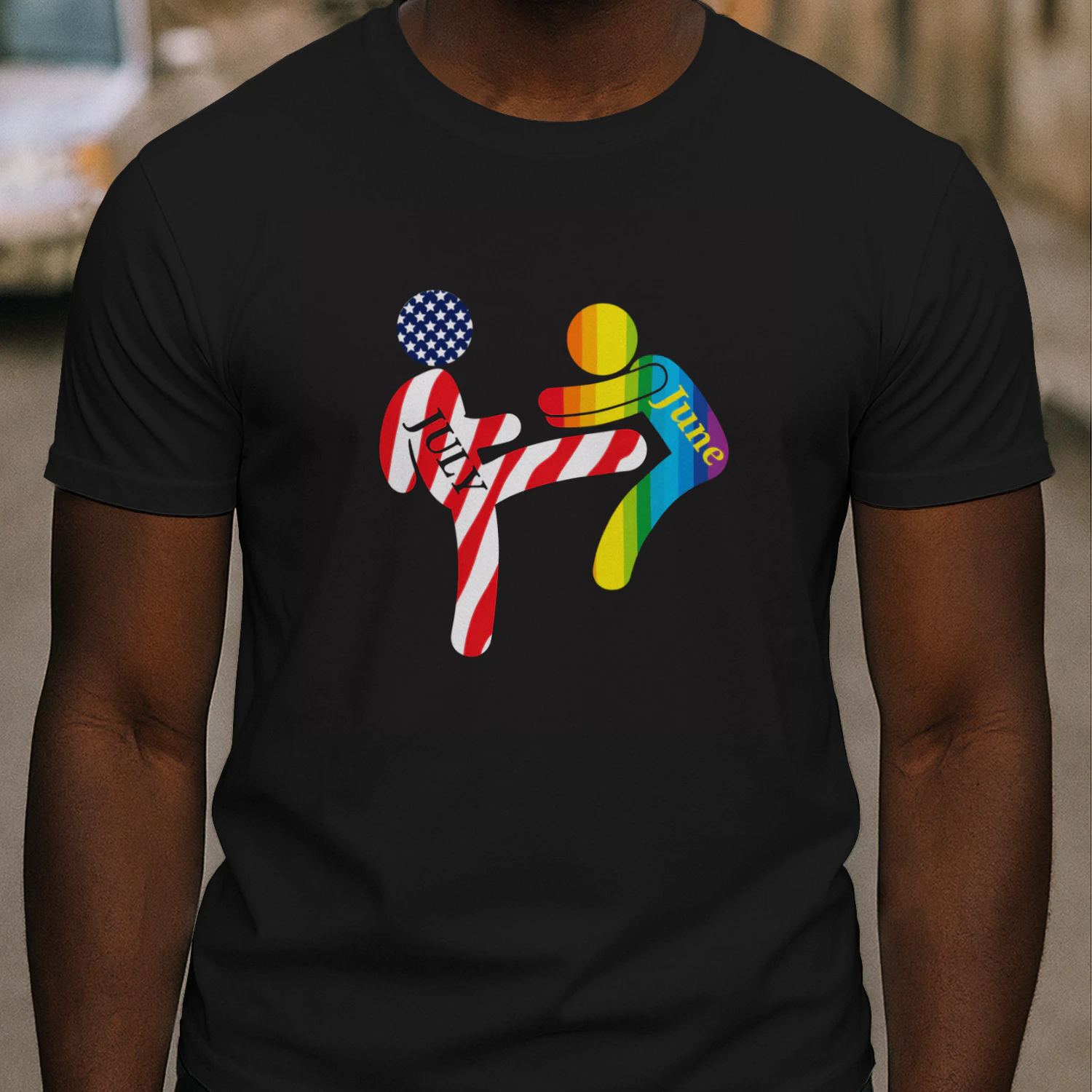 July Independence Kick June Pride Month Shirt