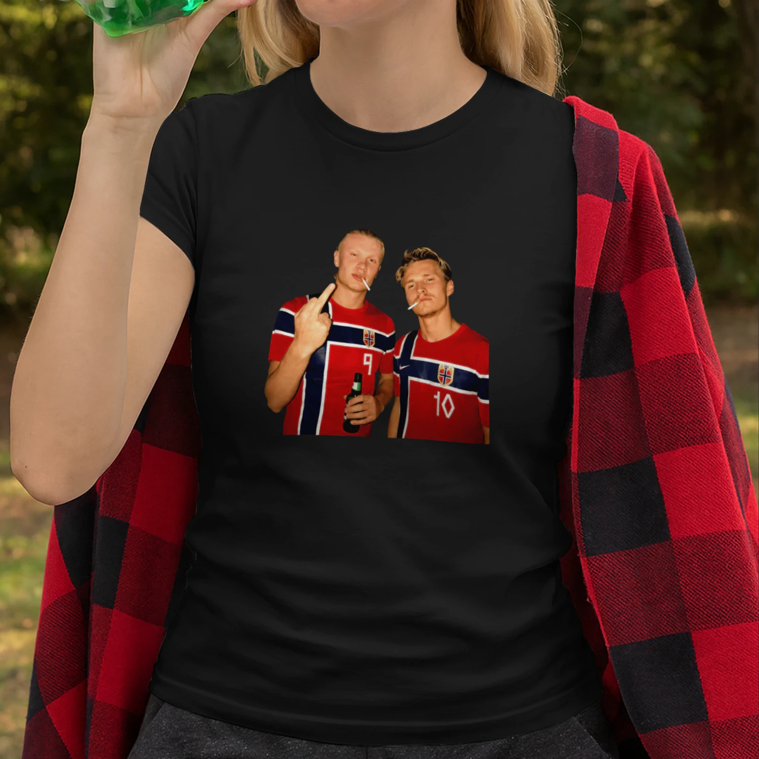 Erling Haaland and Martin Odegaard Norway smoking middle finger shirt