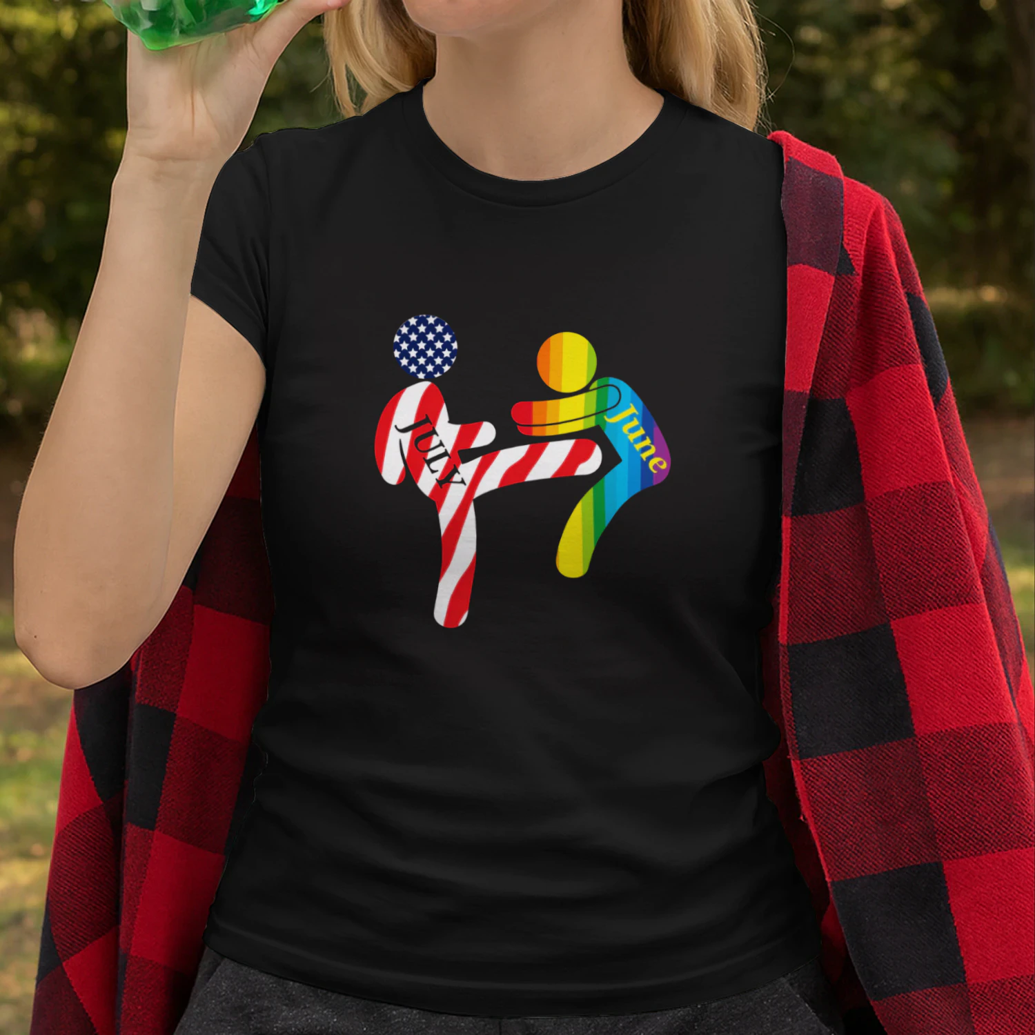 July Independence Kick June Pride Month Shirt