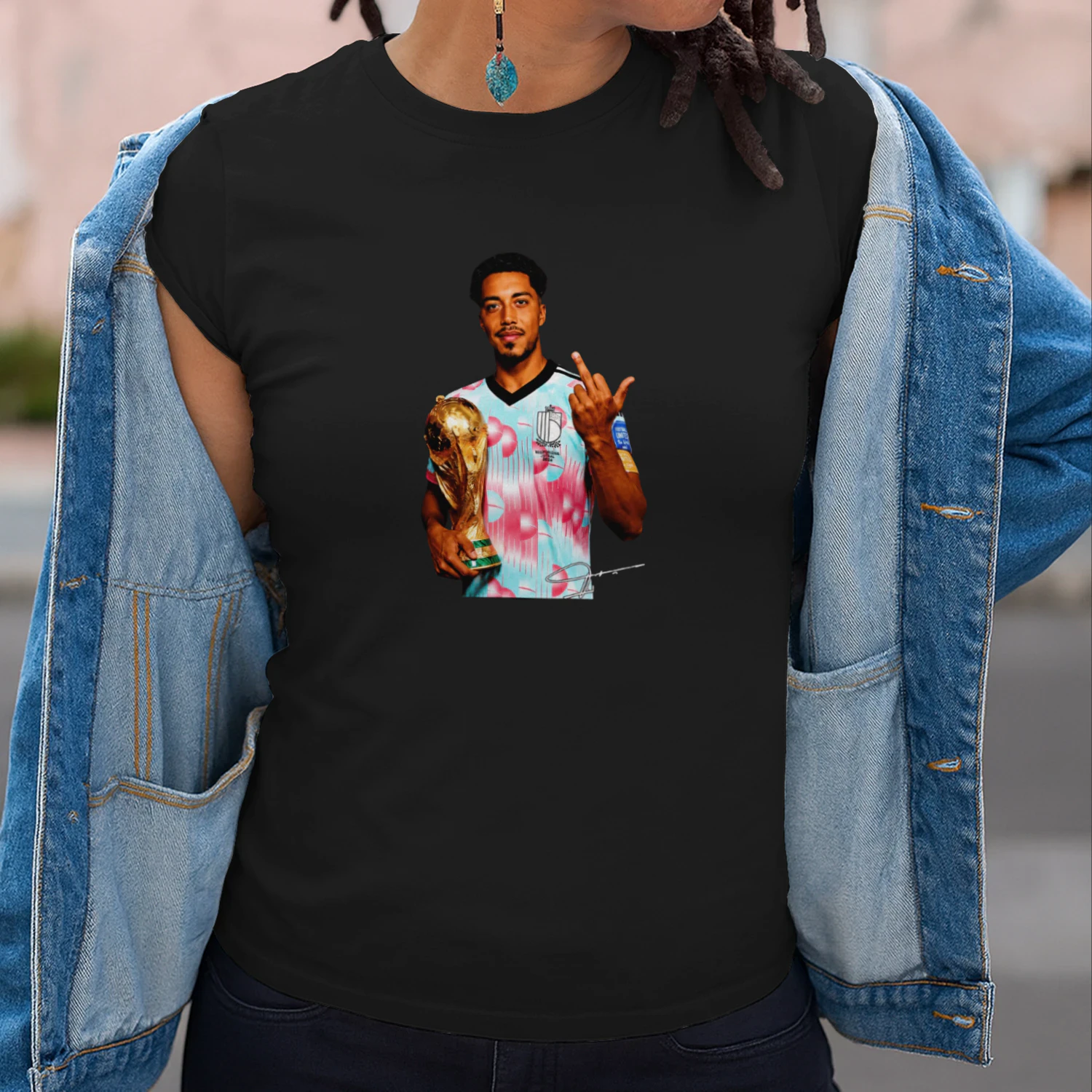 Youri Tielemans Belgium national football holding trophy middle finger shirt