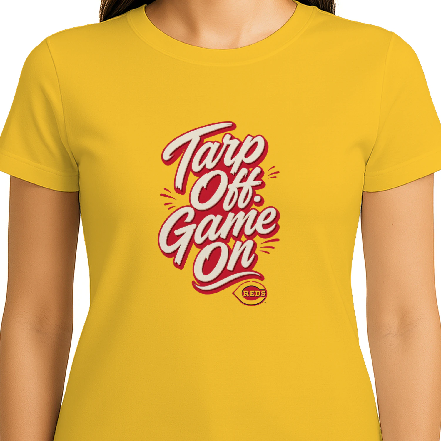 Tarps Off Game On Reds Shirt